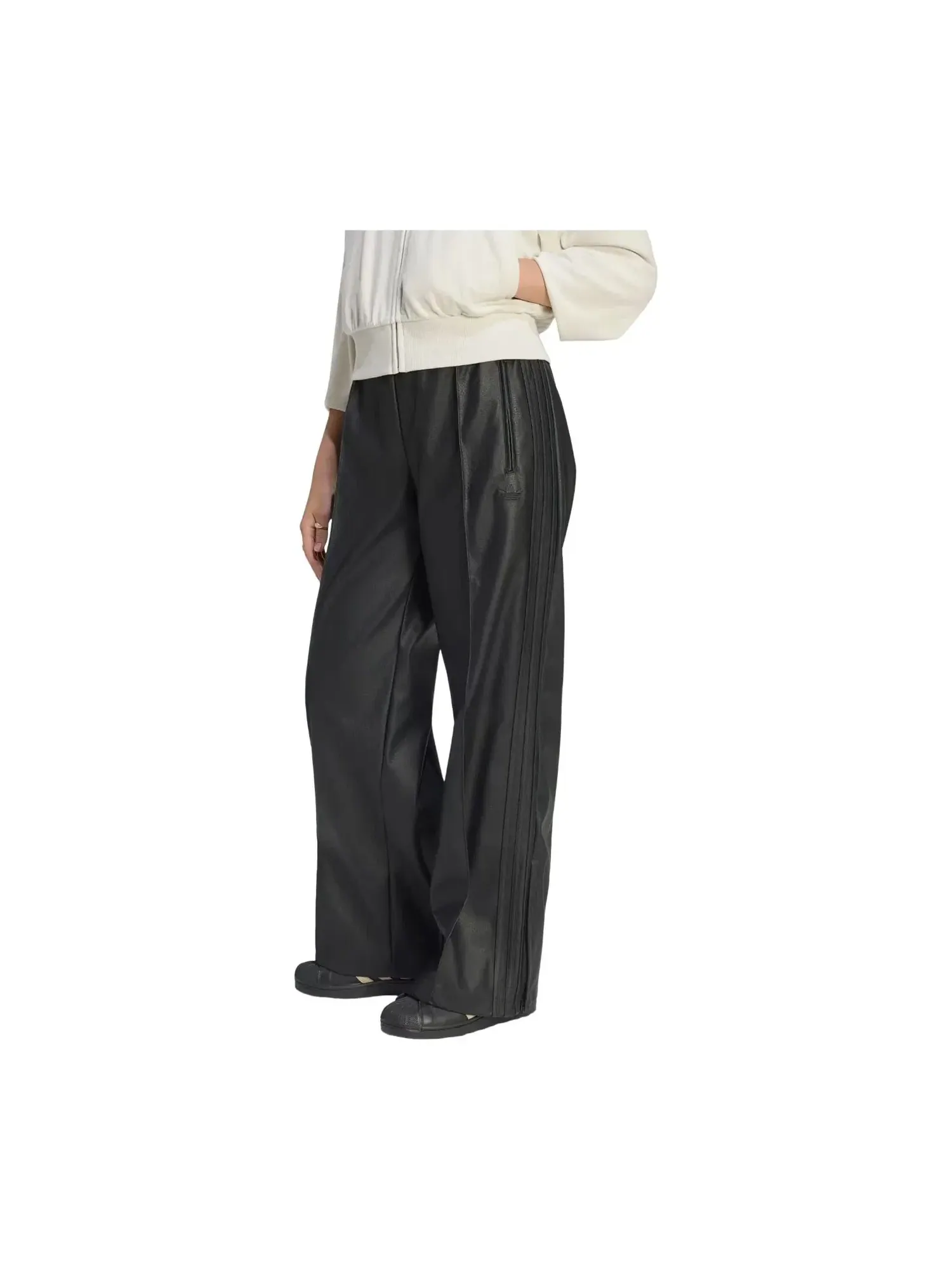 Женские спортивные брюки с принтом Firebird Loose Pleather Adidas — изображение 2 из 4, черный
