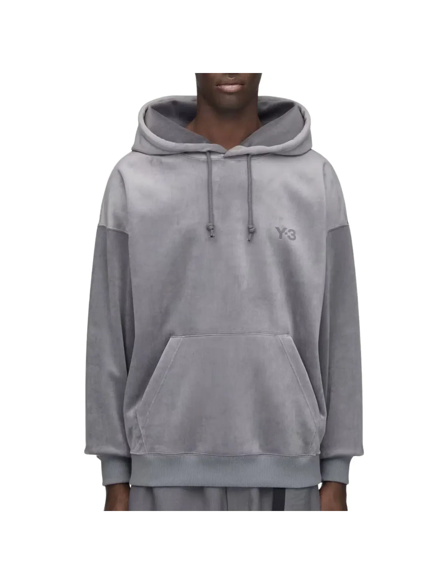 Мужское худи с вельветовым кордюром Adidas x Y-3 Velvet Corduroy Hoodie Asia Sizing — изображение 4 из 5, серый