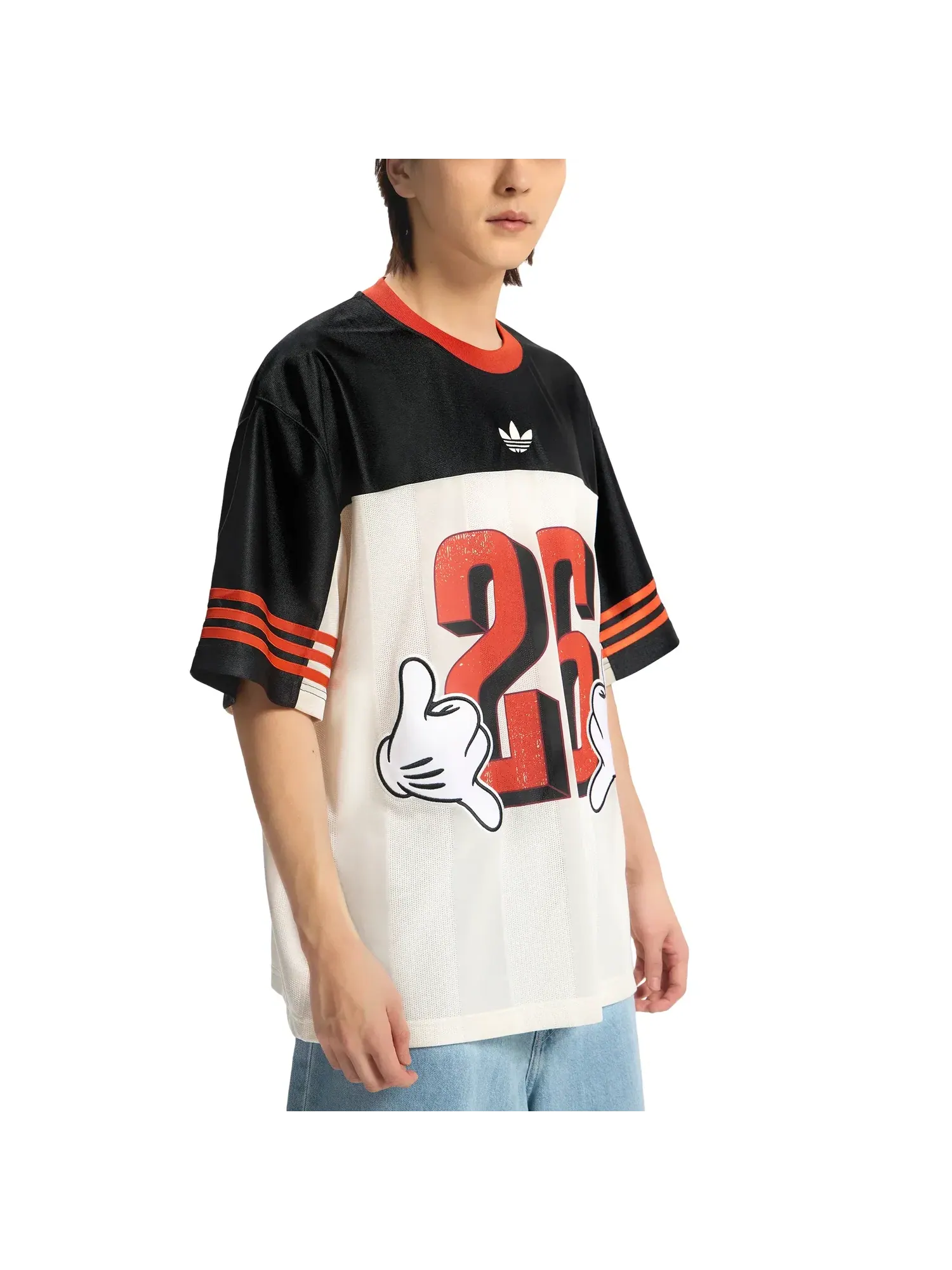 Мужская футболка с принтом Adidas x Disney Mickey Mouse Jersey — изображение 4 из 5, черный