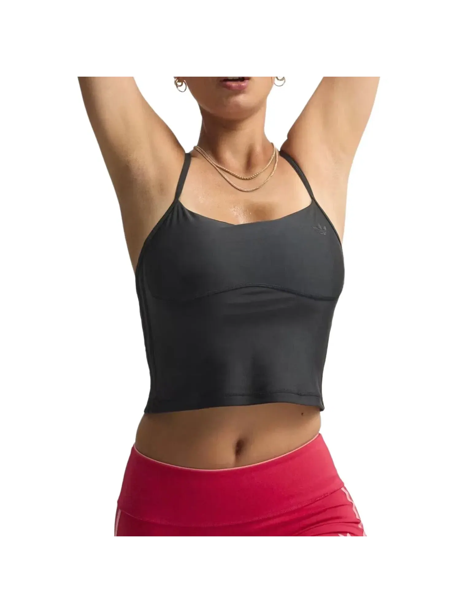 Женский топ-безрукавка с принтом Adidas Sport Tank Top Padded — изображение 2 из 4, черный