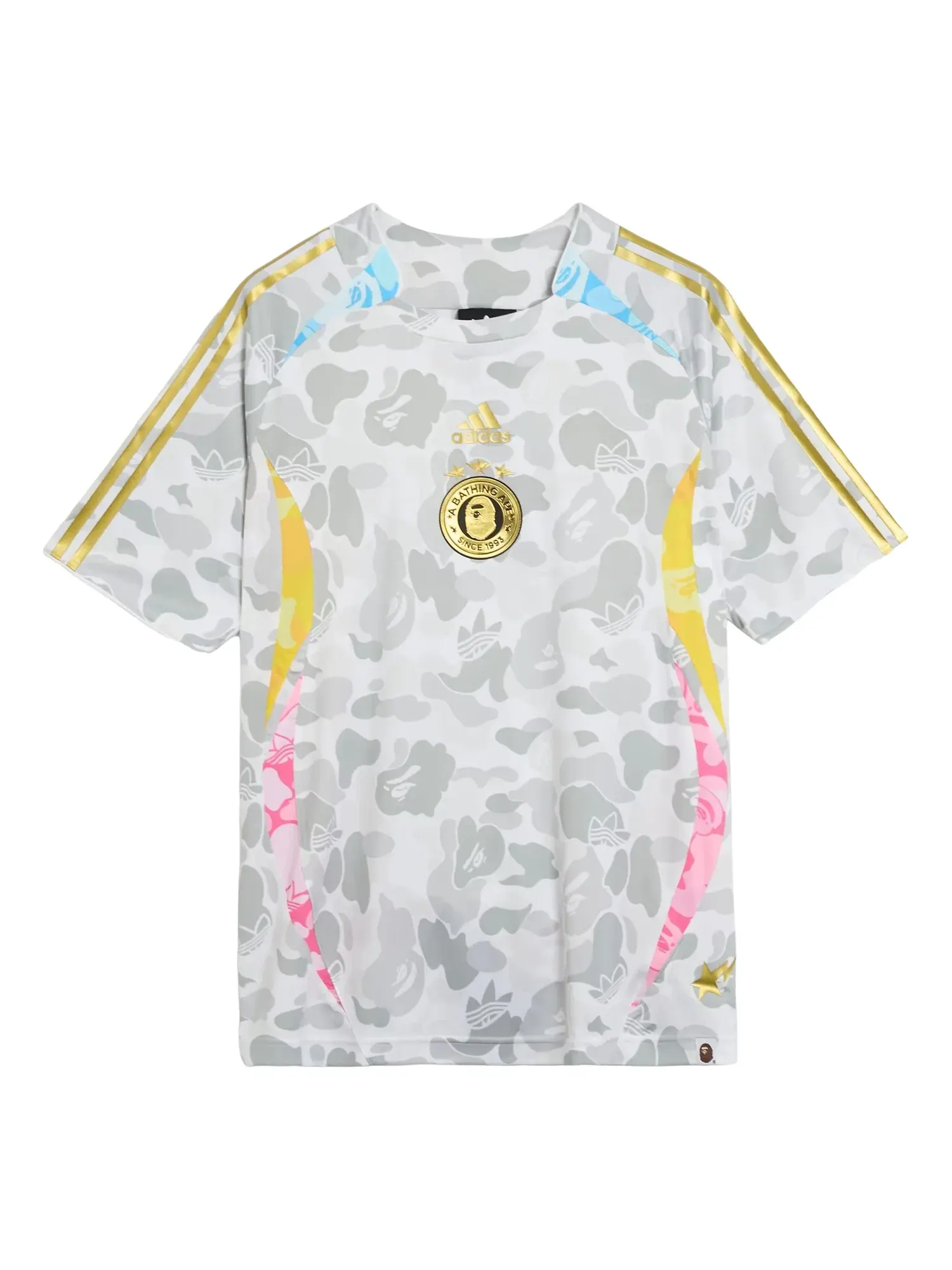 Мужская футболка с принтом Adidas x BAPE Teamgeist — изображение 1 из 2, белый