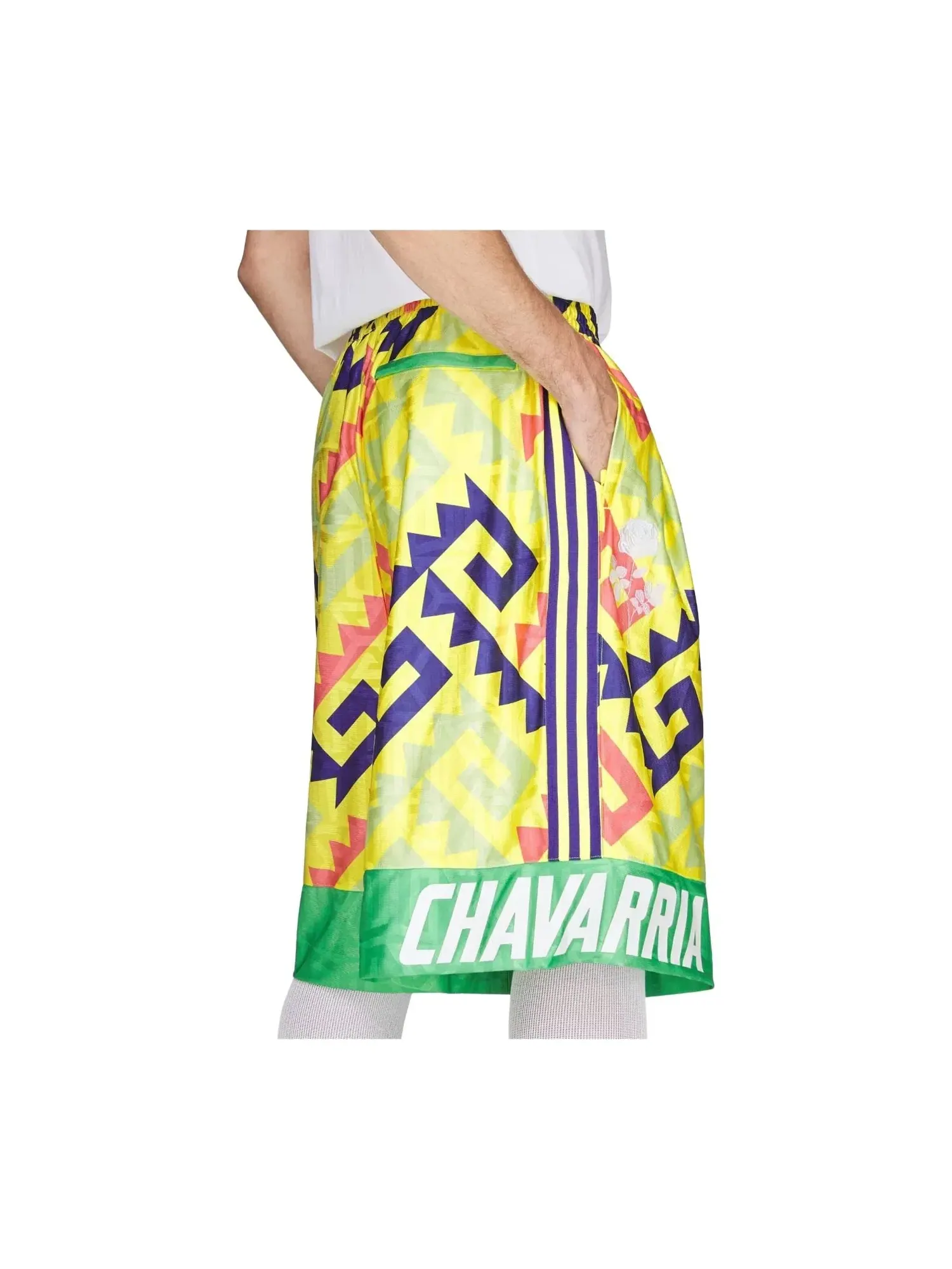 Мужские футбольные шорты с принтом Adidas x Chavarria — изображение 4 из 5, желтый