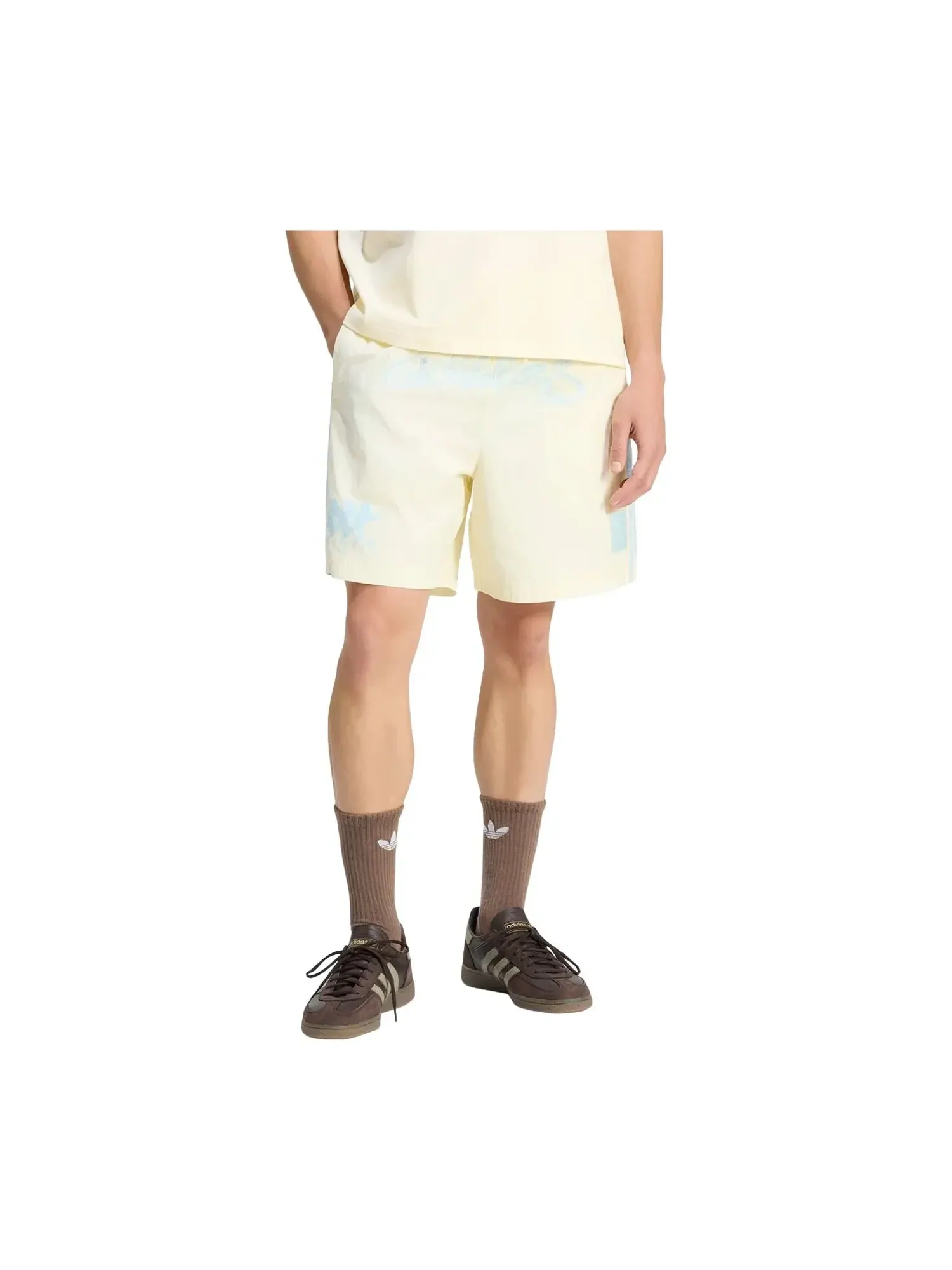 Шорты Adidas One World Graphic Short 'Cream White' — изображение 2 из 3, бежевый