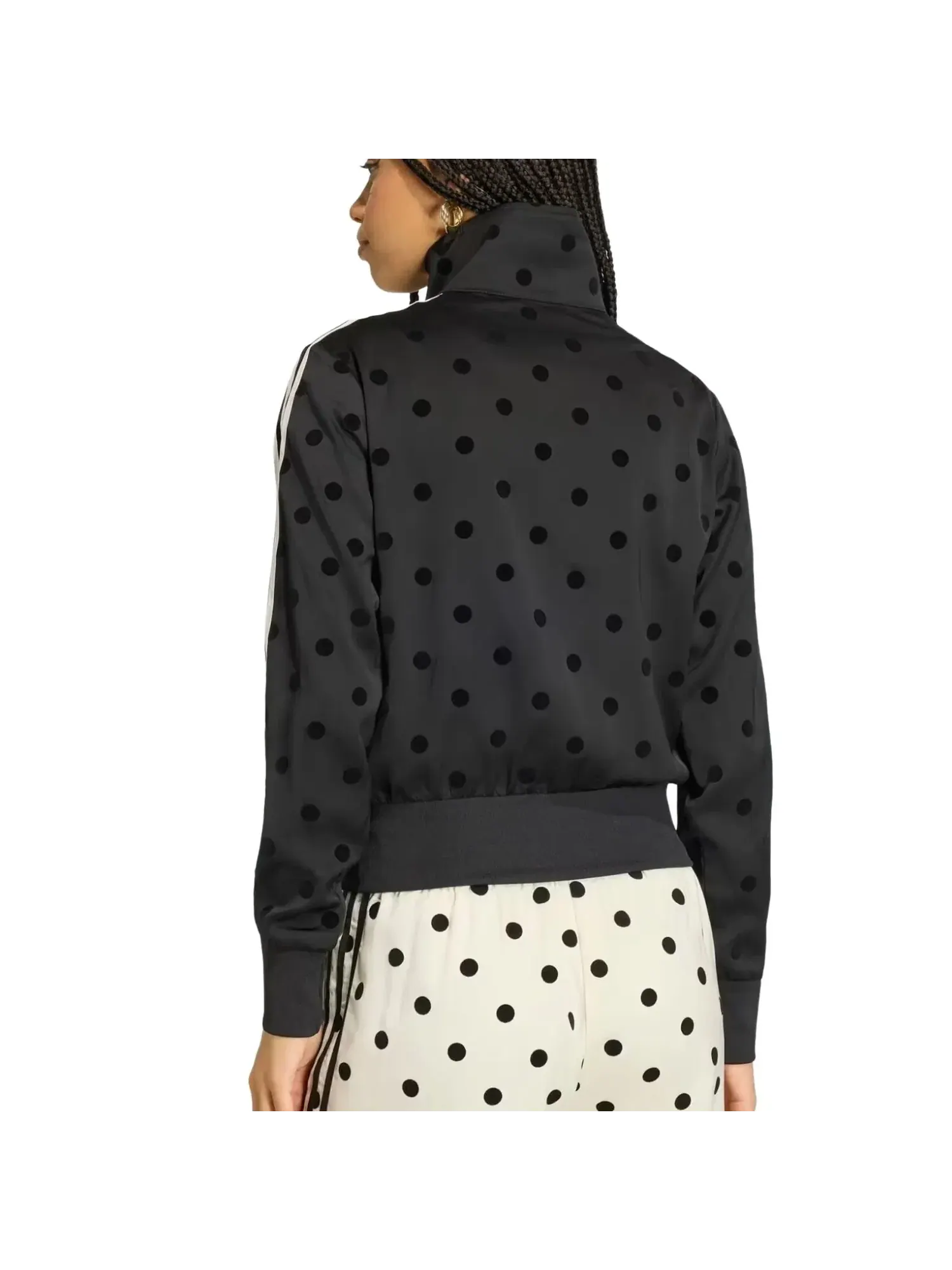 Спортивная куртка Adidas Satin Polka Dots TT Track Jacket 'Black' KV1166 — изображение 2 из 2, черный
