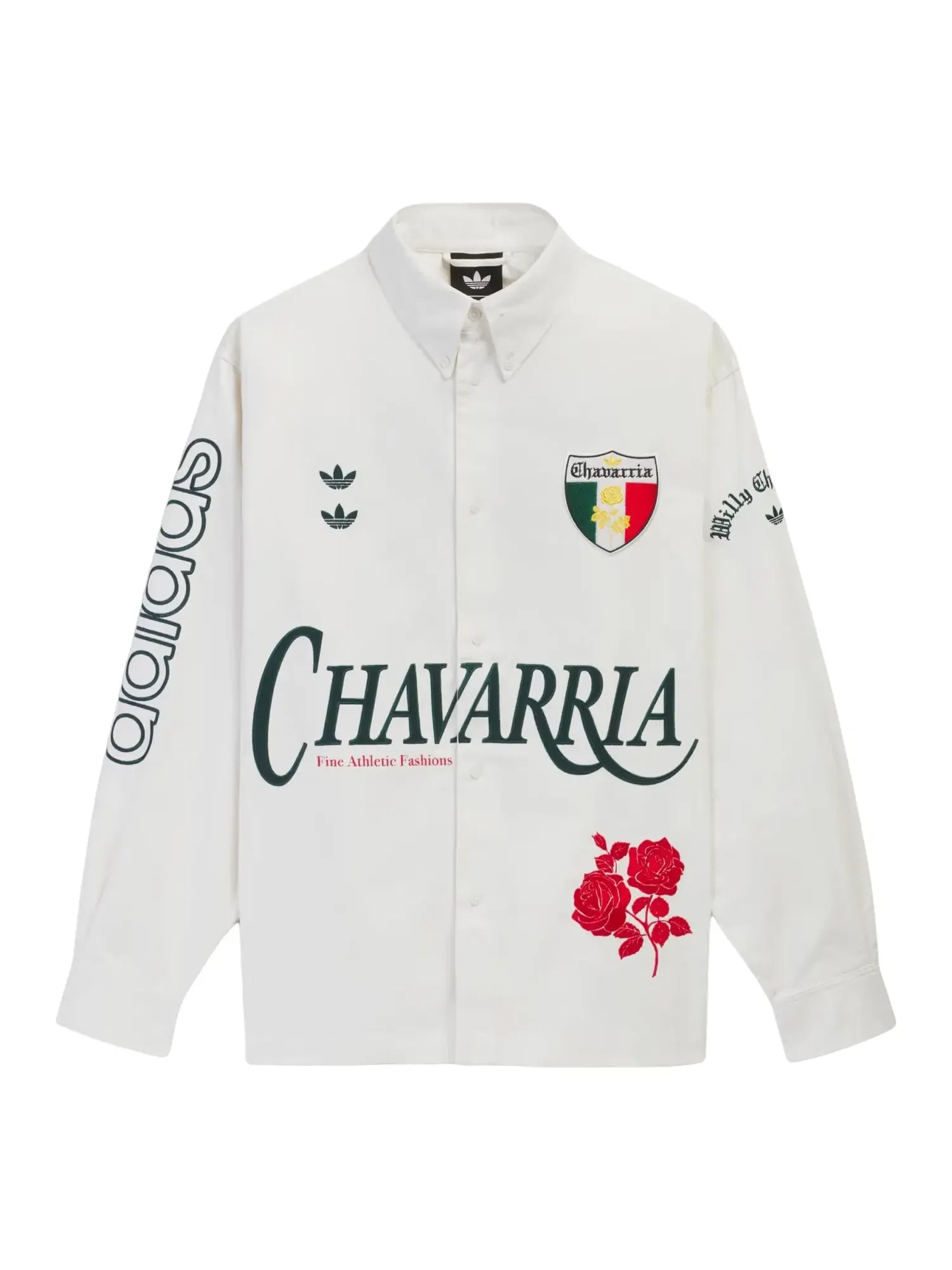 Мужская рубашка с принтом Adidas x Chavarria Button Up Shirt — изображение 1 из 5, белый