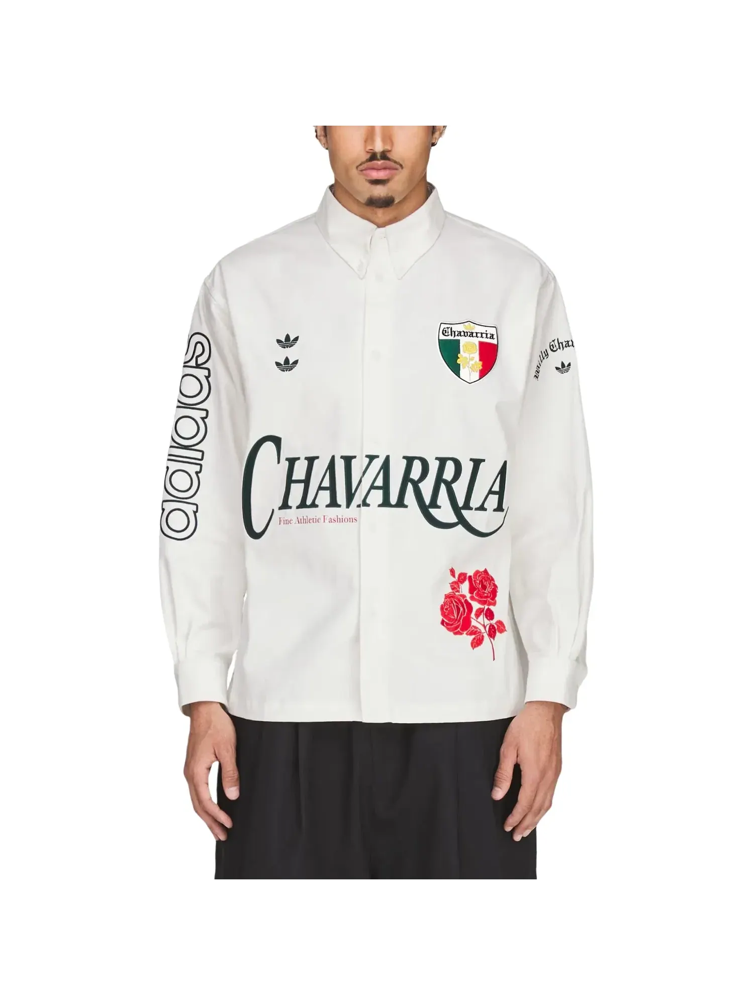 Мужская рубашка с принтом Adidas x Chavarria Button Up Shirt — изображение 3 из 5, белый