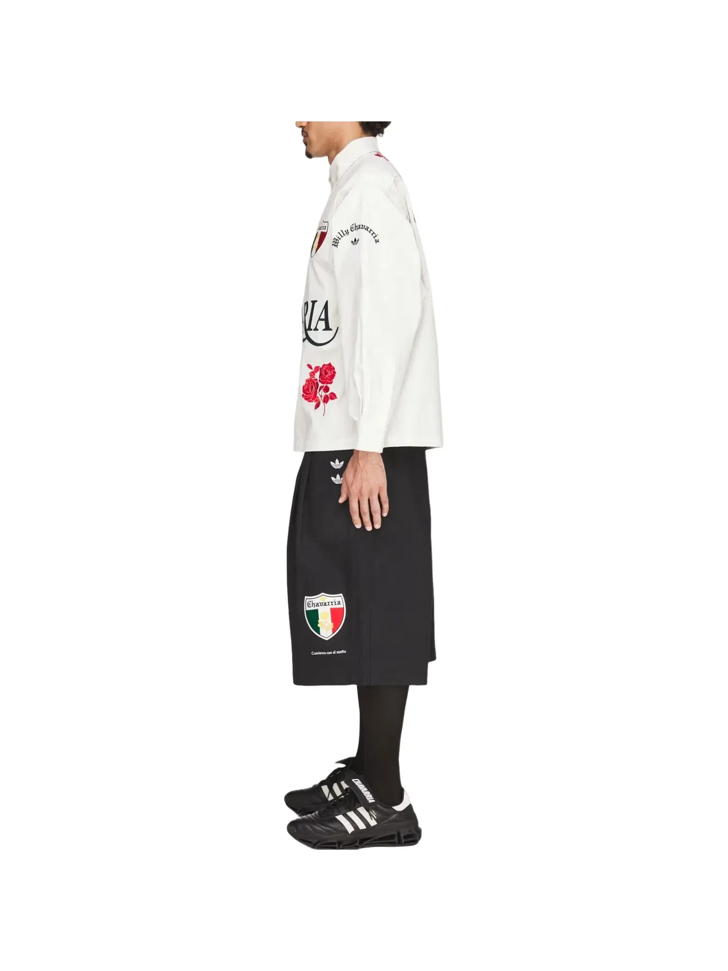 Мужская рубашка с принтом Adidas x Chavarria Button Up Shirt — изображение 4 из 5, белый