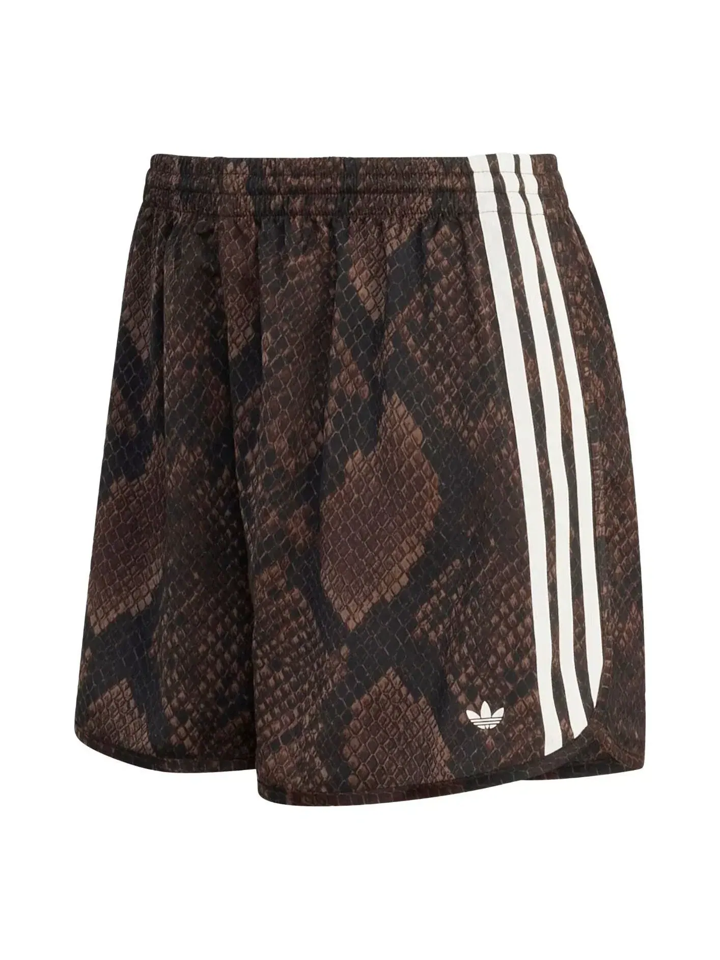 Женские шорты с принтом Adidas Snake Print Satin — изображение 1 из 3, коричневый