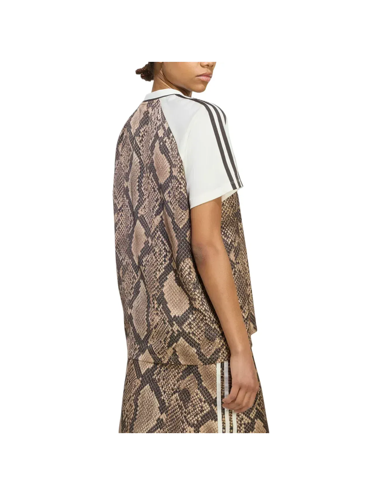 Женская футболка-джерси с принтом Snake Print Satin Jersey Adidas — изображение 2 из 2, мульти