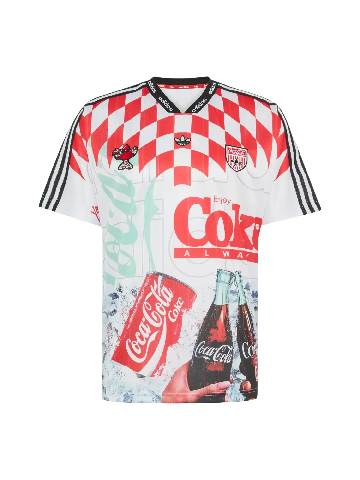 Мужская футболка с принтом Adidas x Coca-Cola Classic Sport Mash-Up Jersey White Multicolor — изображение 1 из 4, белый