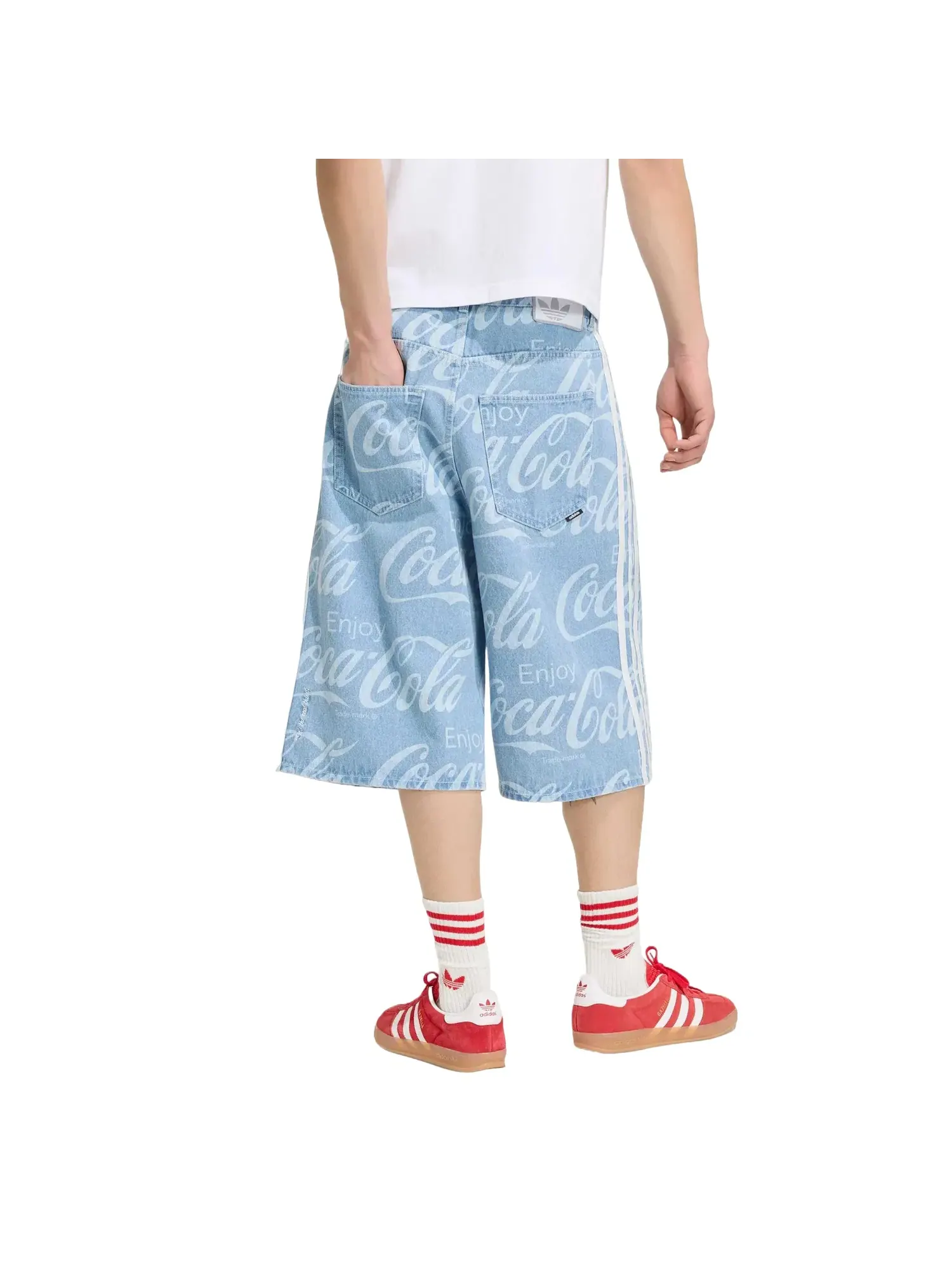 Мужские джинсовые шорты с принтом Adidas x Coca-Cola Classic Sport Denim Short 'Indigo Denim' — изображение 3 из 3, синий