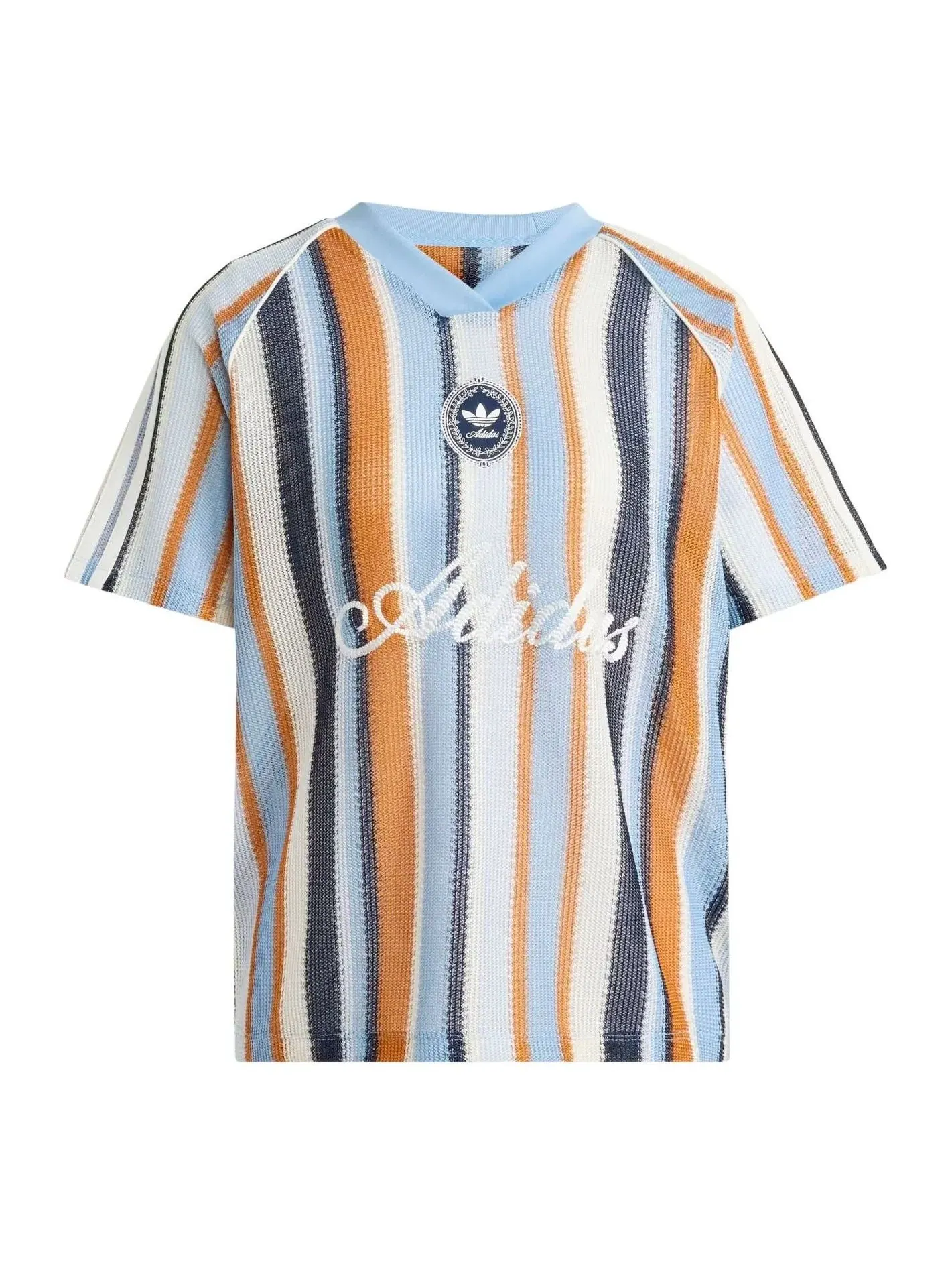Женский футбольный джерси с длинным рукавом Adidas Summer Glow Knitted Oversized Jersey — изображение 1 из 4, синий