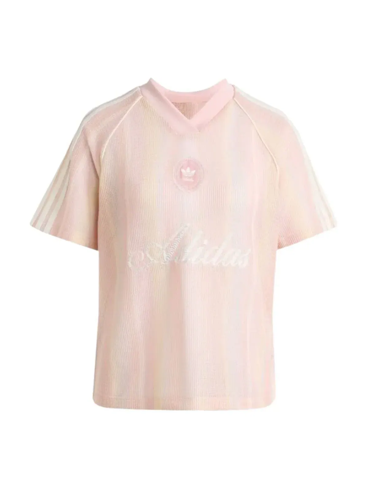 Футболка Adidas Summer Glow Knitted Oversized Asia Sizing 'Sandy Pink' KY3161 — изображение 1 из 1, розовый
