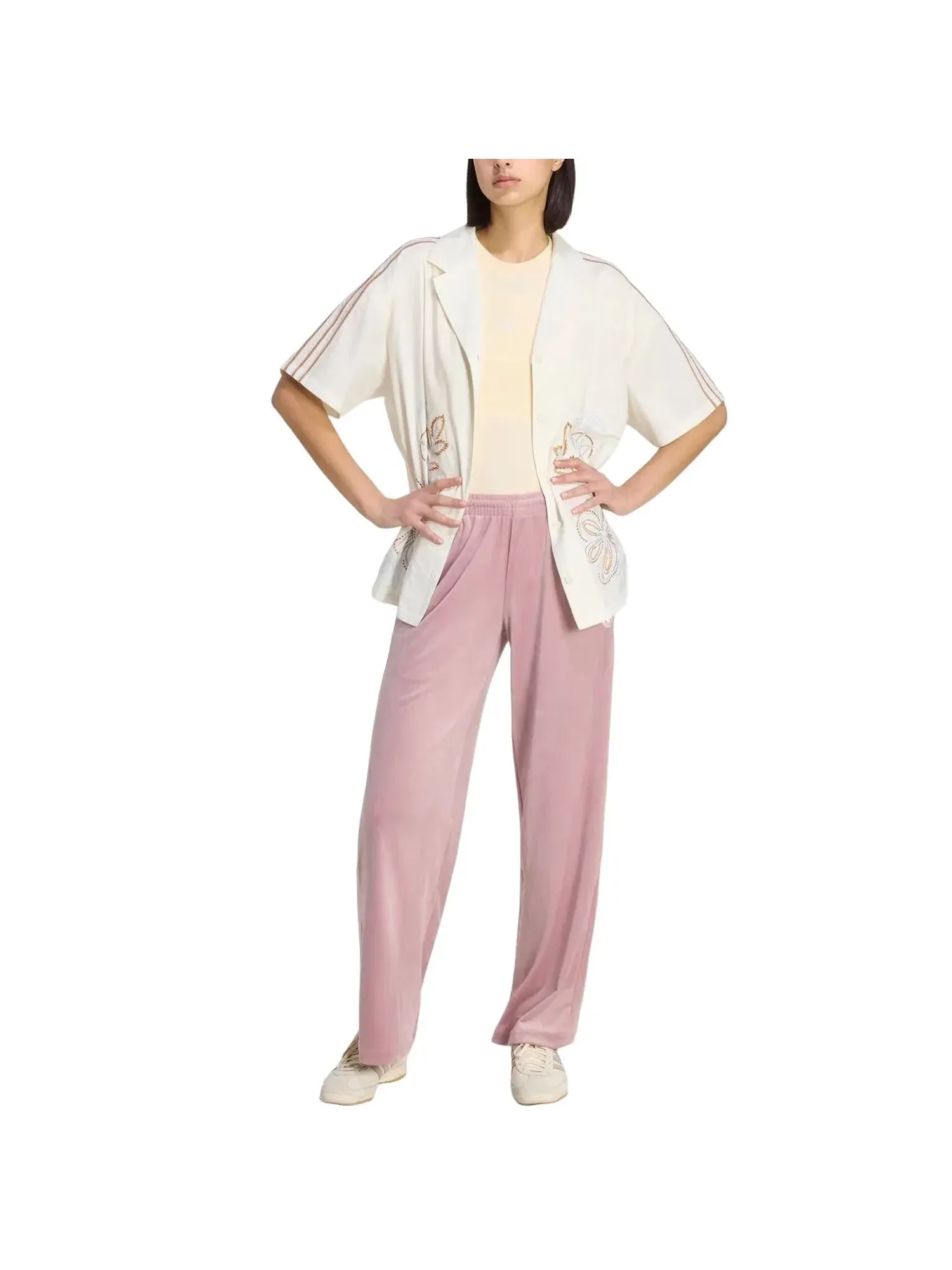 Женская рубашка с принтом Summer Glow Resort Shirt Adidas — изображение 4 из 6, белый