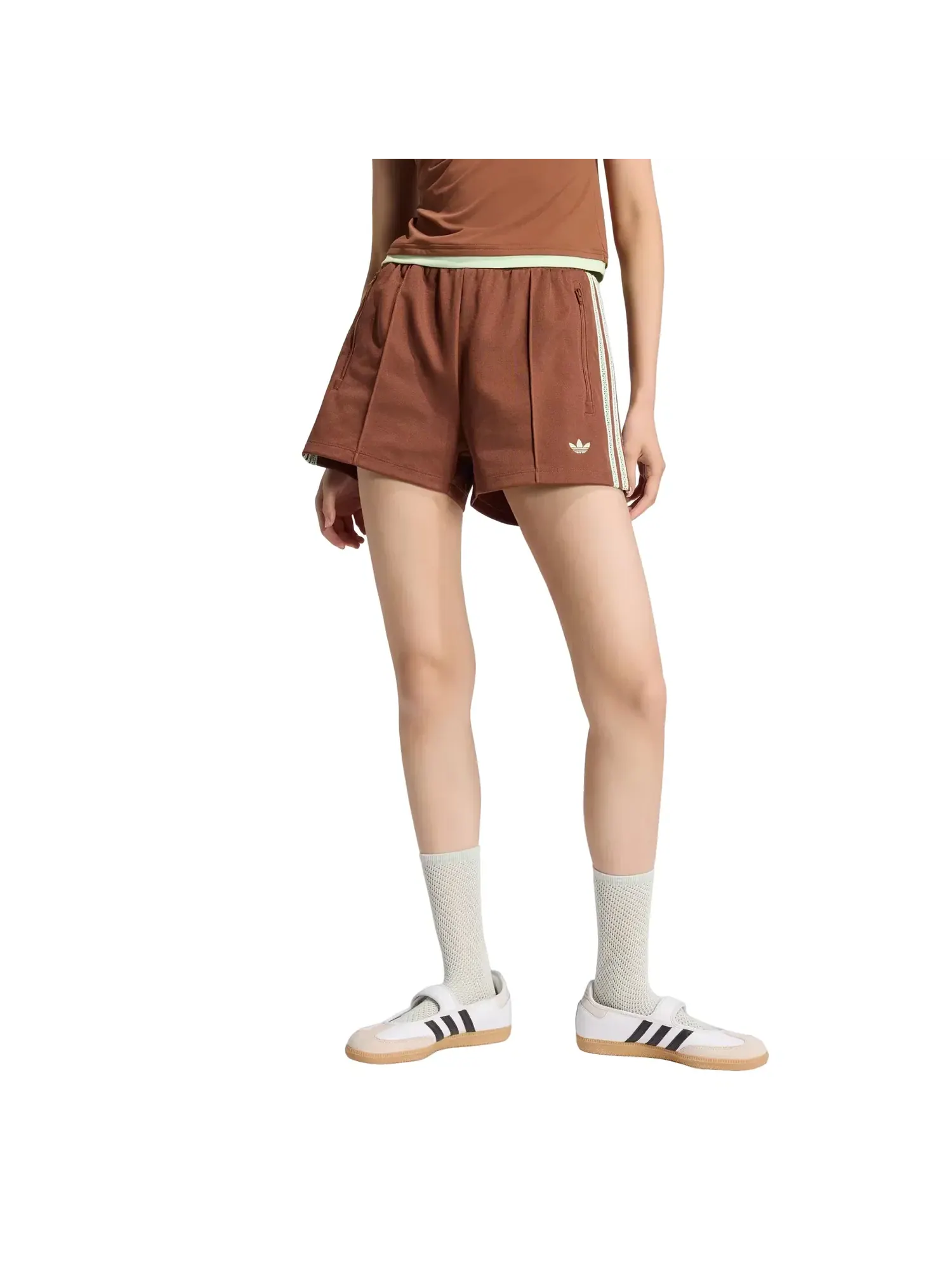Женские шорты с принтом Summer Glow Adidas — изображение 2 из 3, коричневый