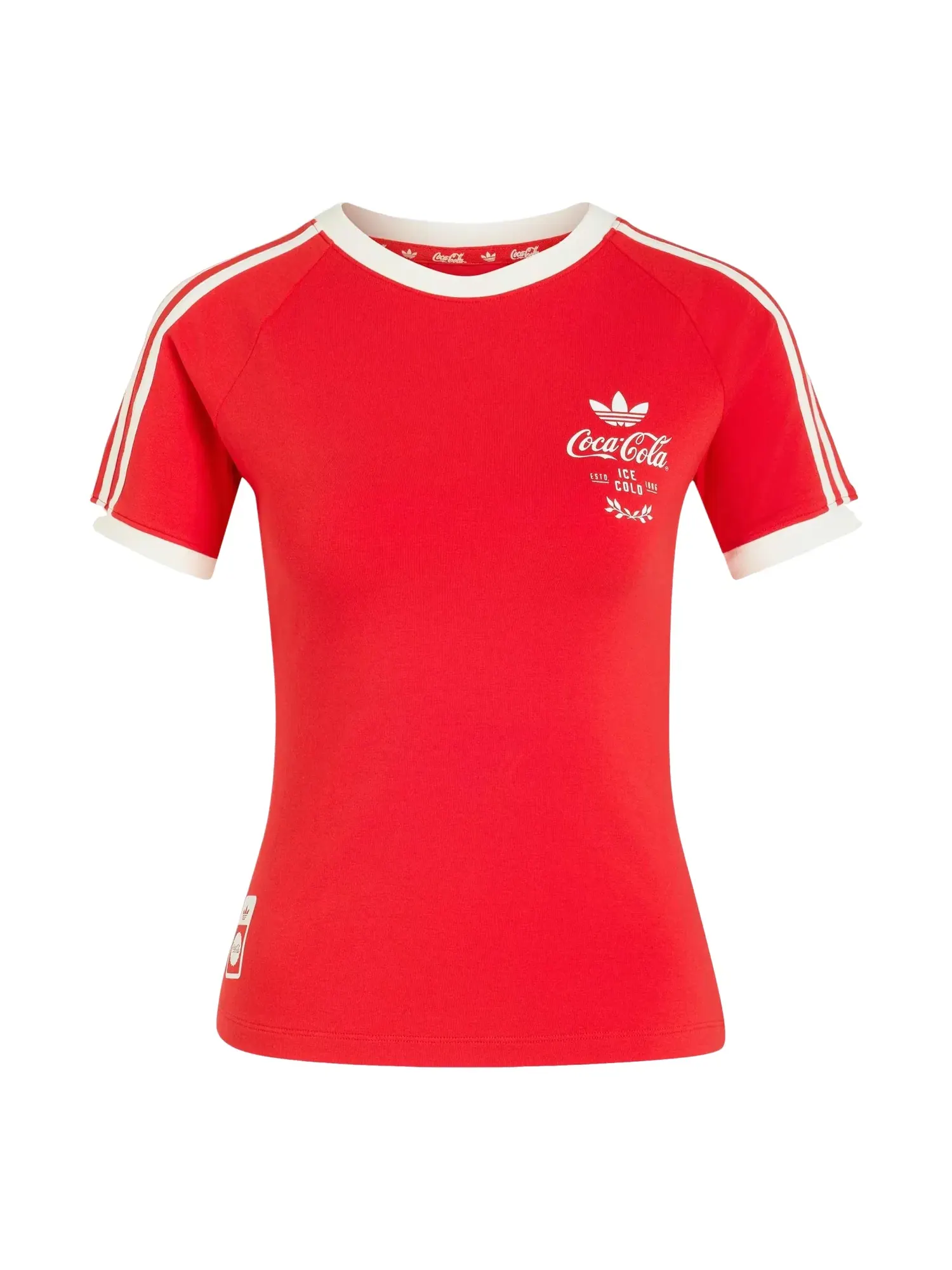 Женская футболка с принтом Adidas x Coca-Cola 3-Stripes Tee — изображение 1 из 4, красный