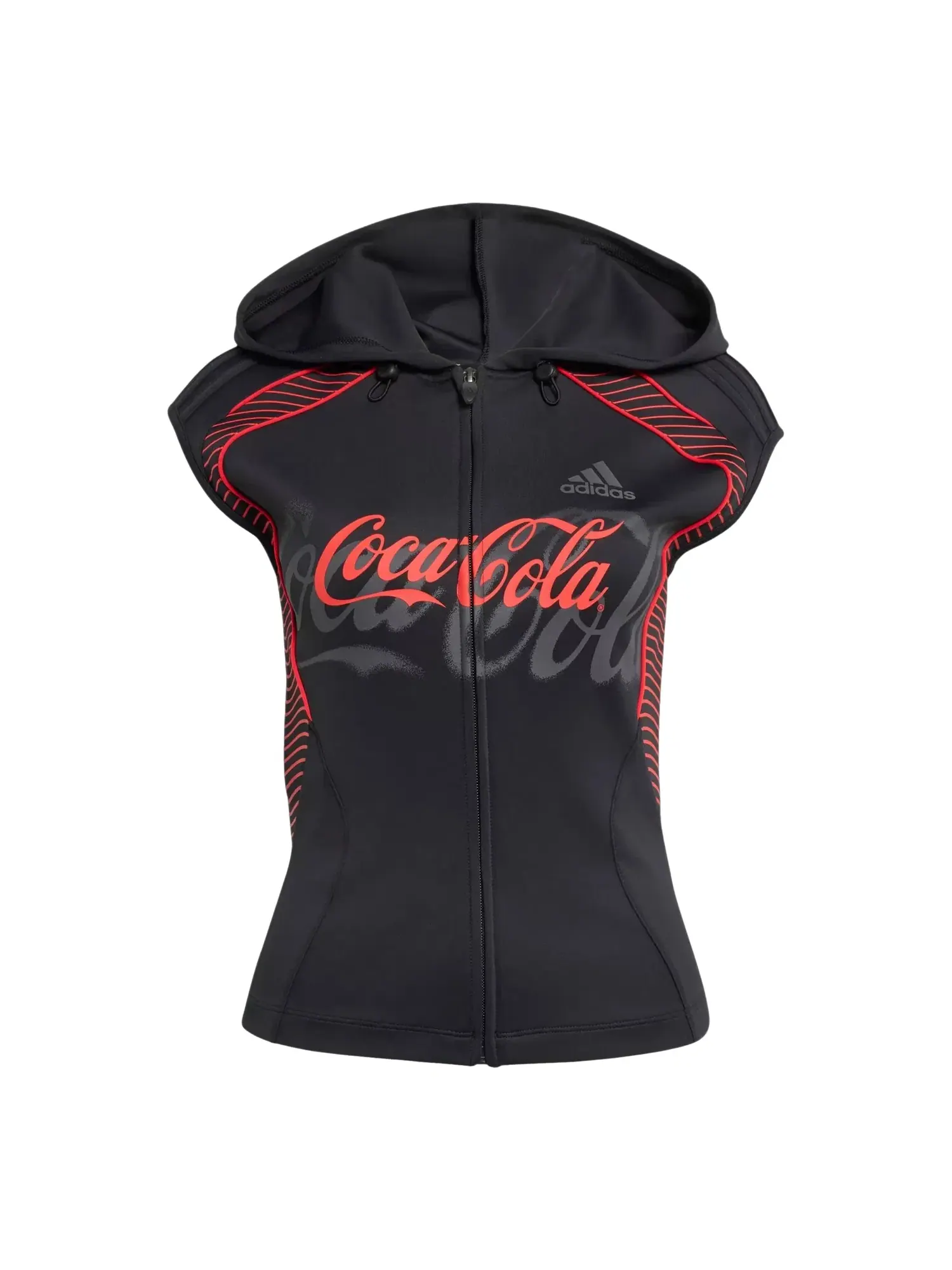 Женское худи с принтом Adidas x Coca-Cola Slouchy Gfx Hooded Top — изображение 1 из 4, черный