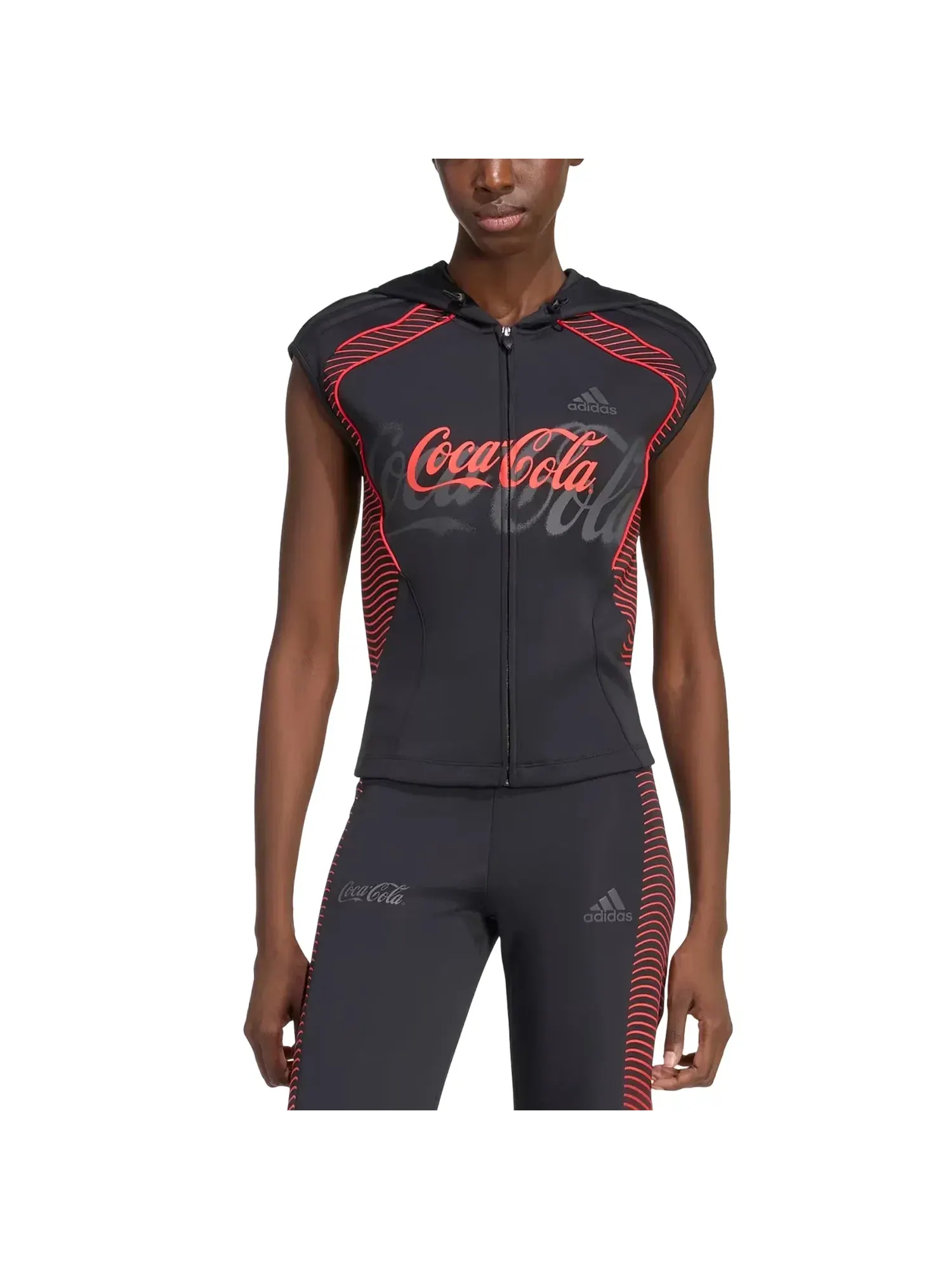 Женское худи с принтом Adidas x Coca-Cola Slouchy Gfx Hooded Top — изображение 3 из 4, черный
