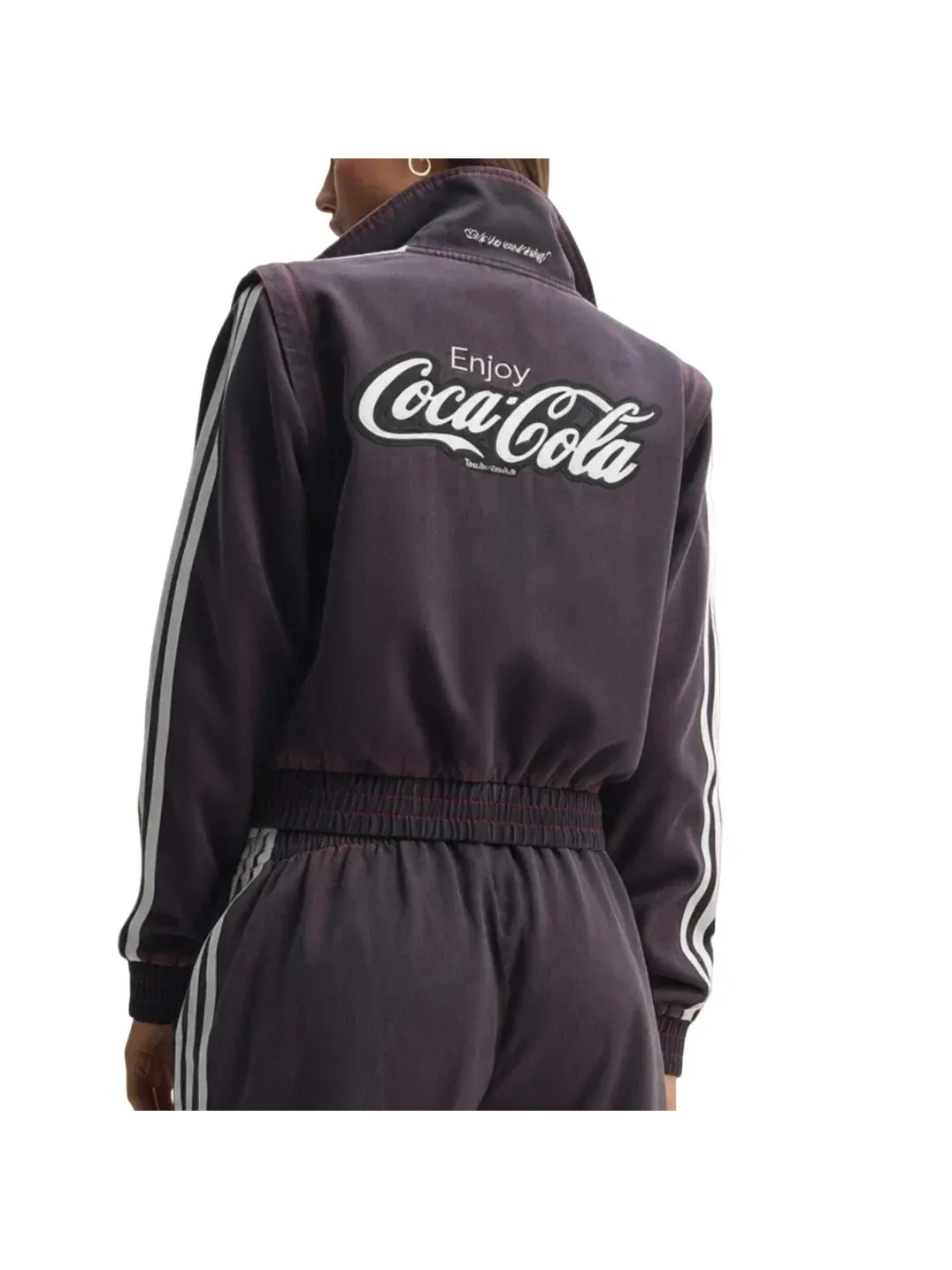 Женская куртка с принтом Adidas x Coca-Cola Firebird Reg Denim Track Jacket — изображение 3 из 3, черный