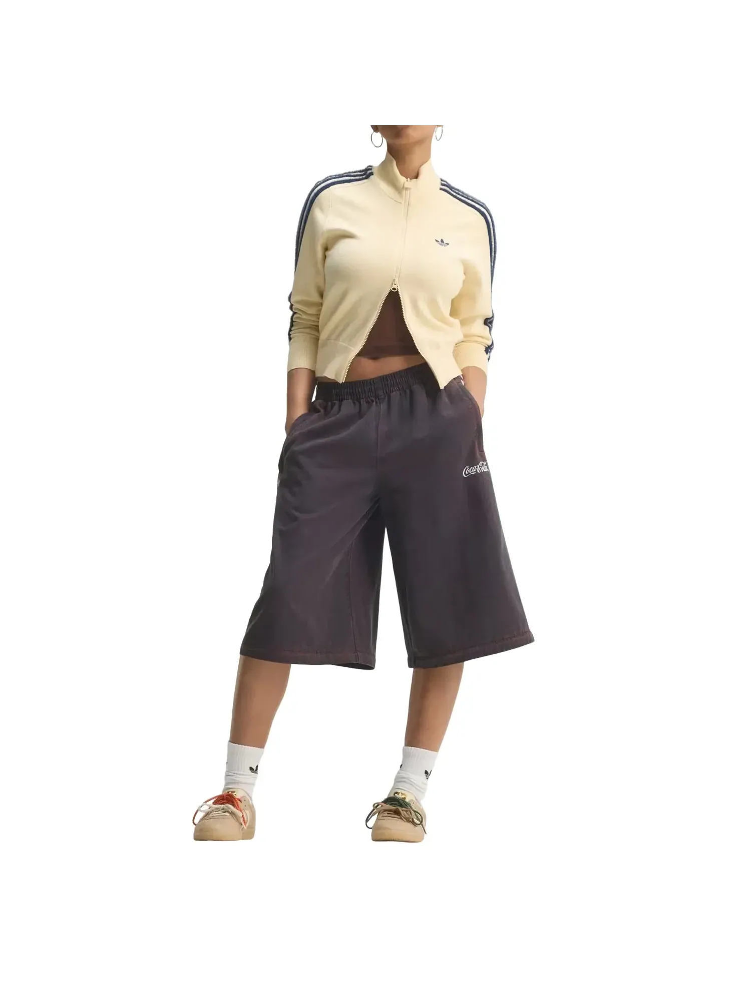Женские джинсовые спортивные штаны из футера с принтом Adidas x Coca-Cola Adilenium Firebird — изображение 5 из 5, черный