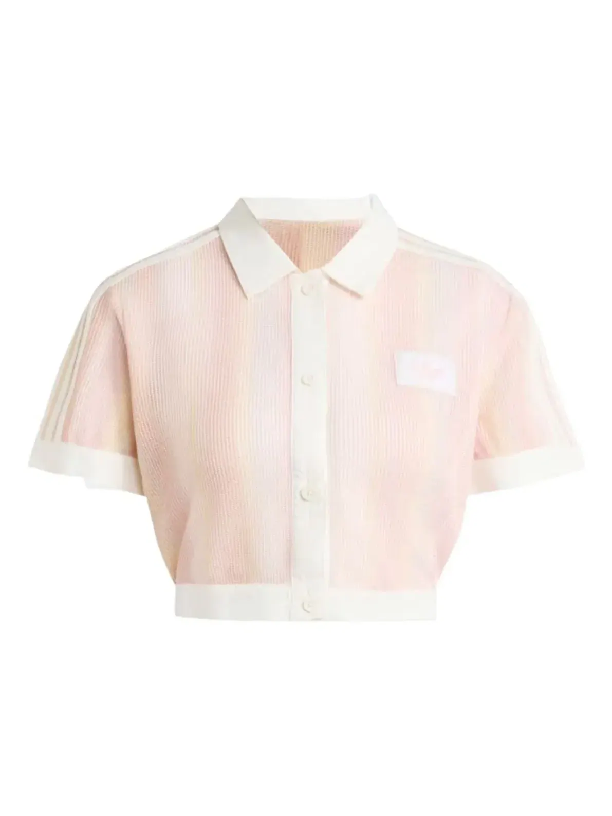 Топ Adidas Summer Glow Striped Cropped Polo, цвет «песочно-розовый», KY8140 — изображение 1 из 1