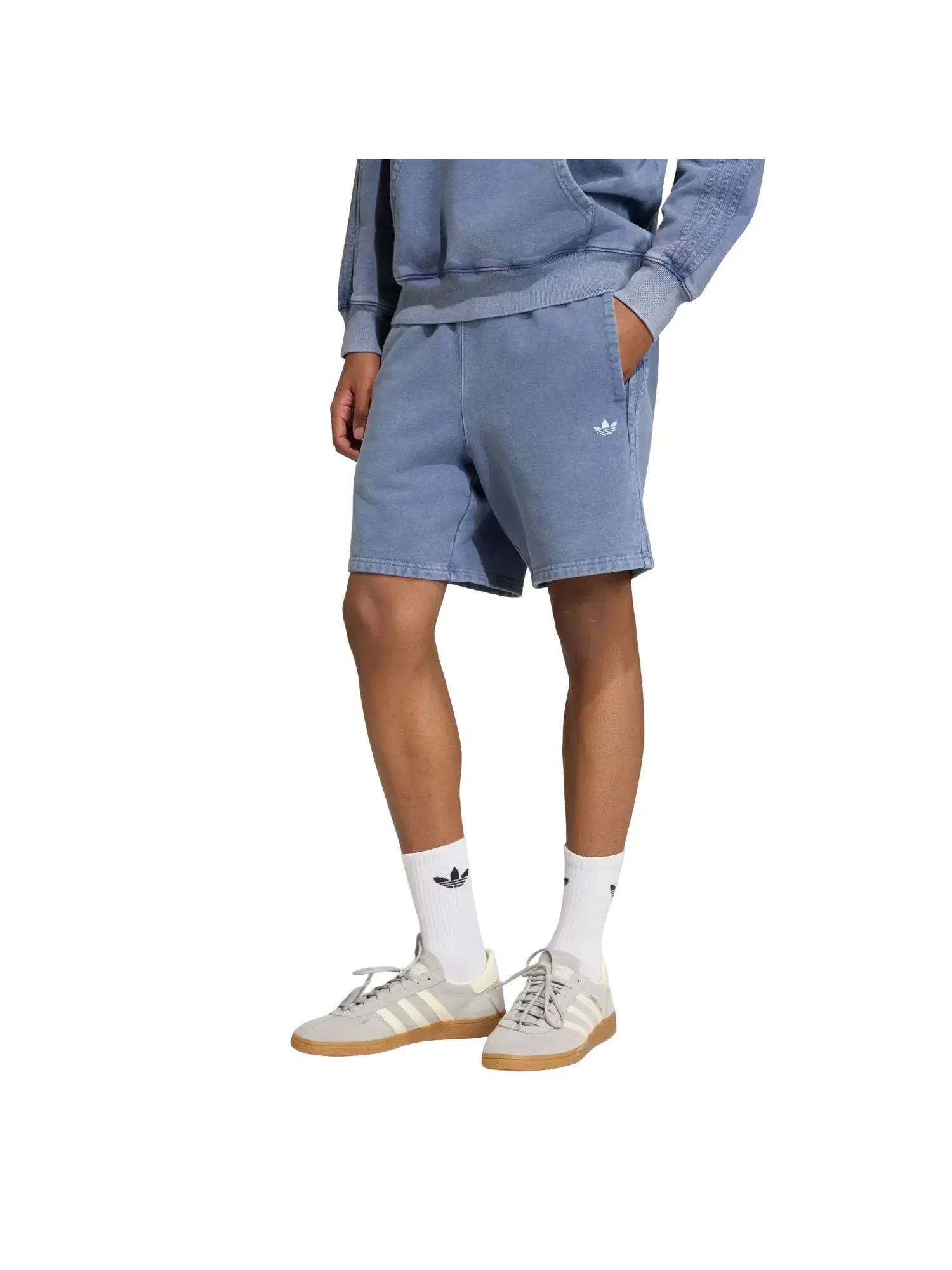 Мужские шорты из футера с принтом Trefoil Essentials Adidas — изображение 2 из 3, синий
