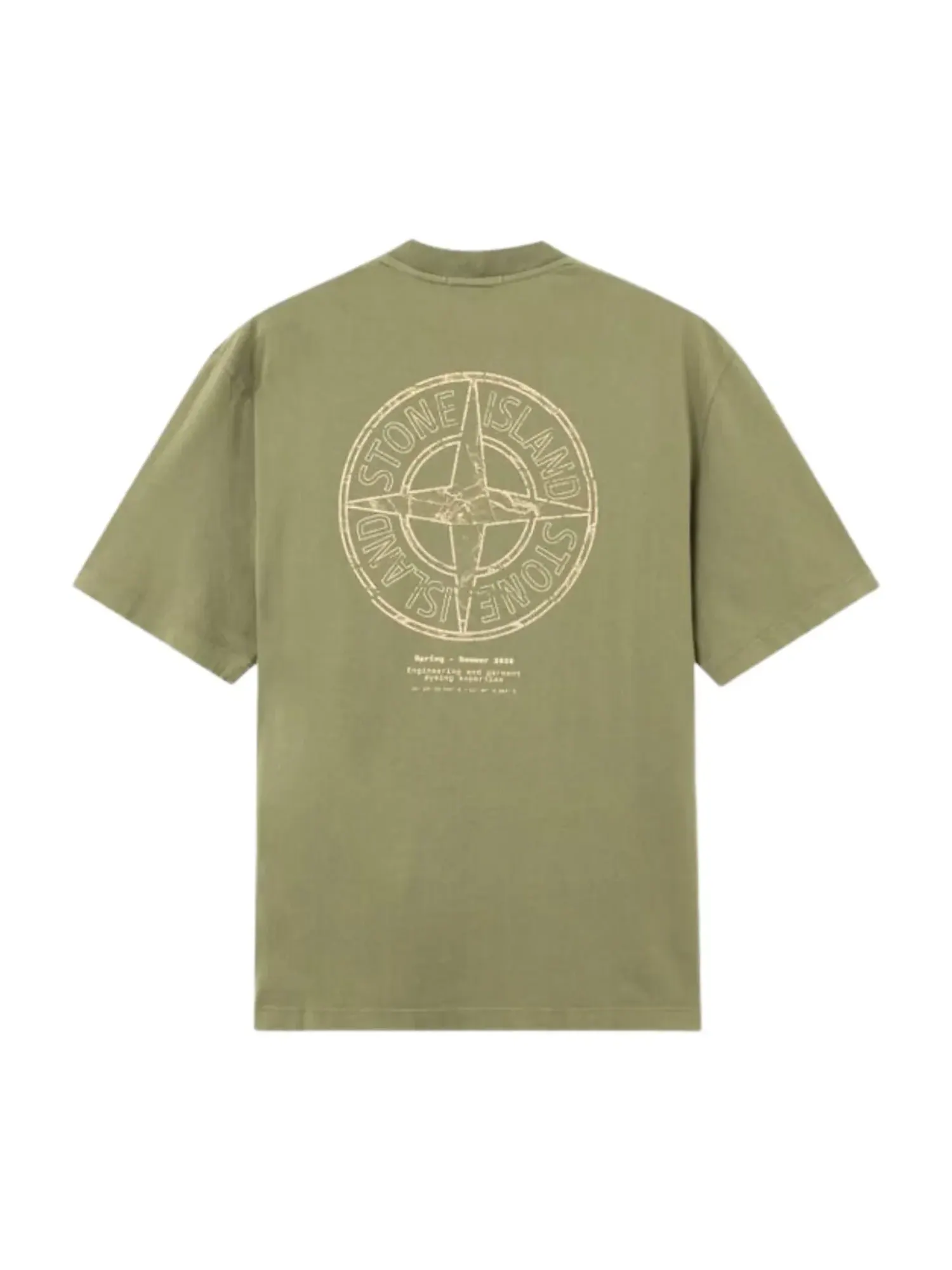 Футболка STONE ISLAND с принтом «Камень», стандартный крой — изображение 2 из 2, зеленый