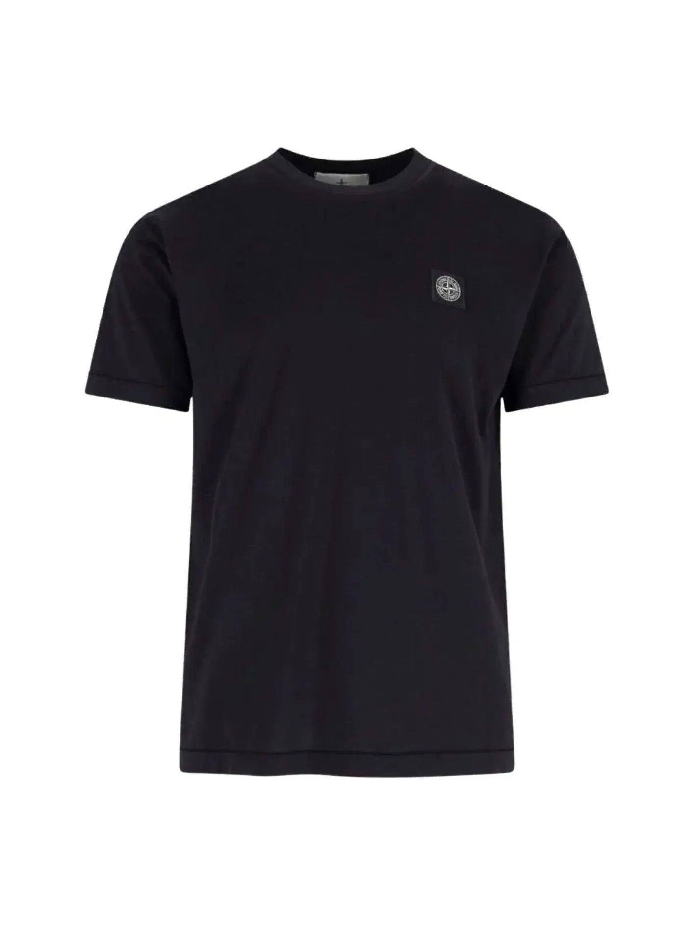 Футболка STONE ISLAND 2100027 60/2 Slim-Fit с нашивкой в виде компаса — изображение 1 из 2, черный