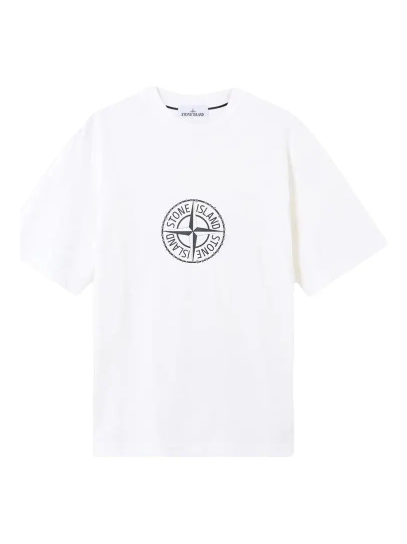Футболка STONE ISLAND 2100001 All Around Compass, белая, L1S152100001S0362V0001 — изображение 1 из 4, белый