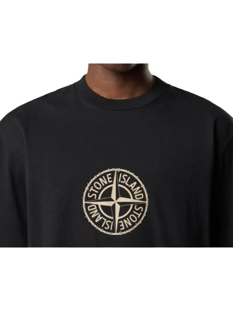 Футболка STONE ISLAND 2100001 All Around Compass, черная, L1S152100001S0362V0029 — изображение 3 из 4, черный