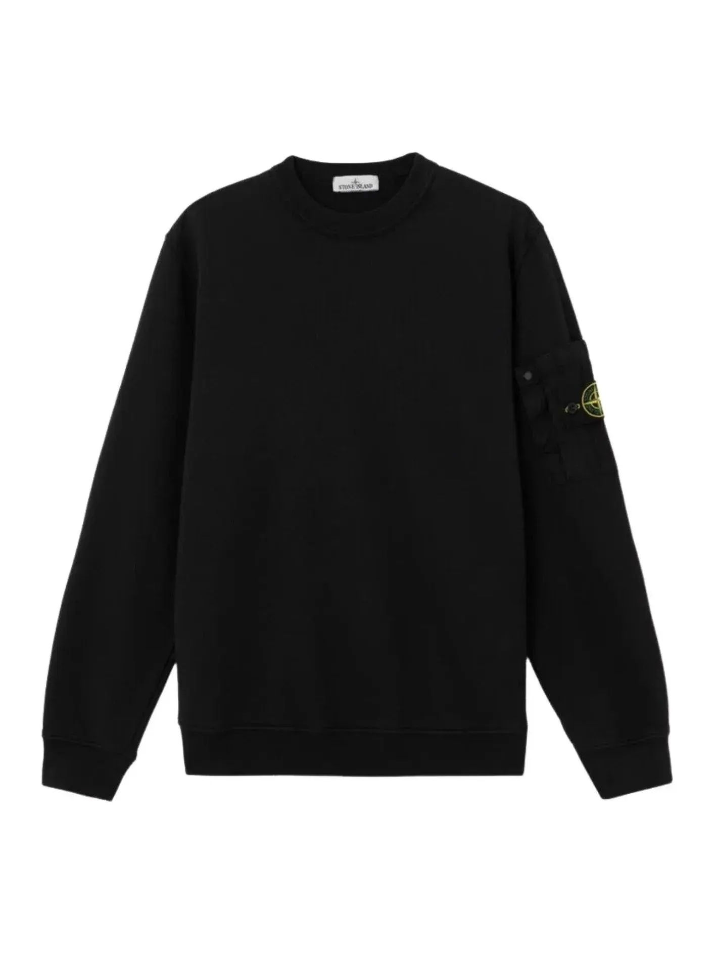 Сезонная толстовка с карманом и круглым вырезом, цвет «Черный»STONE ISLAND 6100019 — изображение 1 из 5