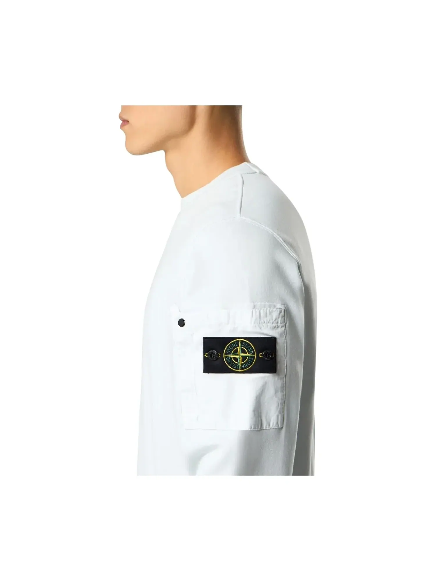 Толстовка с карманом и круглым вырезом Stone Island — изображение 3 из 4, синий