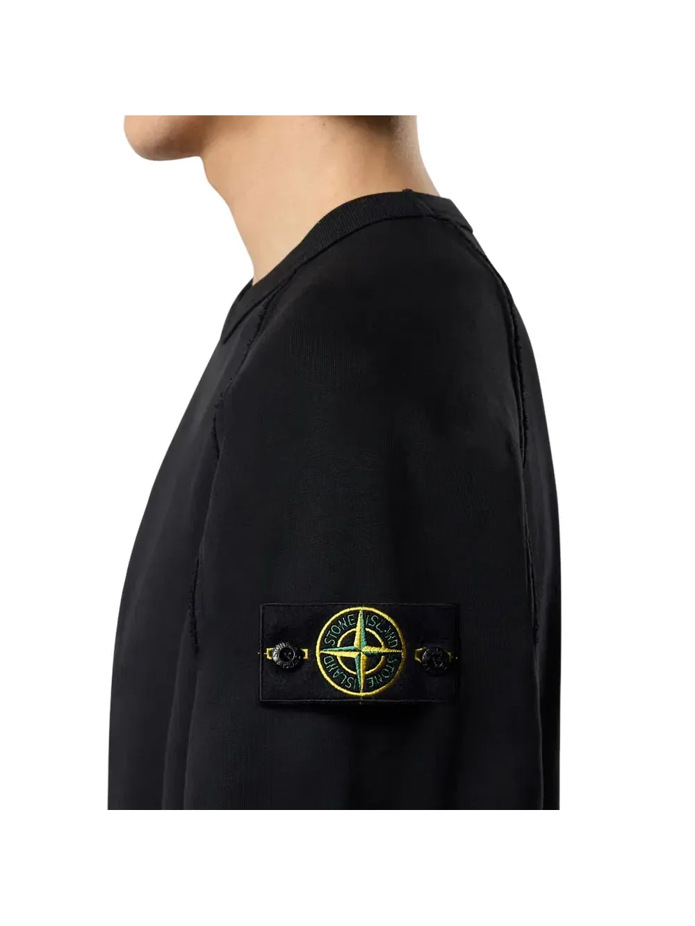 Толстовка с круглым вырезом оверсайз STONE ISLAND 6100041, черная, L1S156100041S0051V0029 — изображение 3 из 5, черный