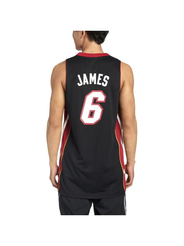 Футболка lebron james sw fan edition miami heat № 6 баскетбольный жилет Adidas — изображение 4 из 4, черный