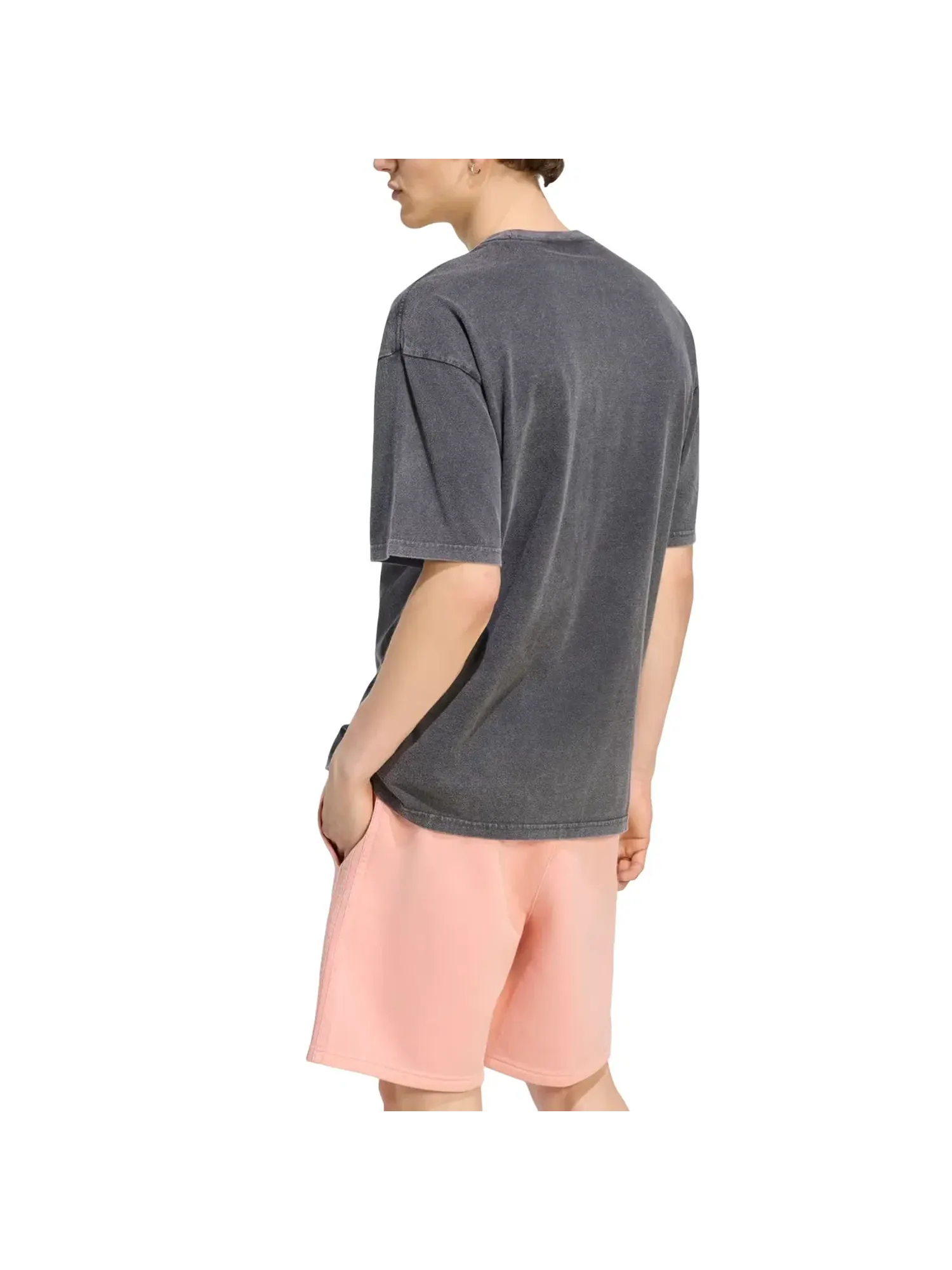 Мужская футболка с принтом Trefoil Essentials Washed Loose Dropped Adidas — изображение 3 из 3, черный