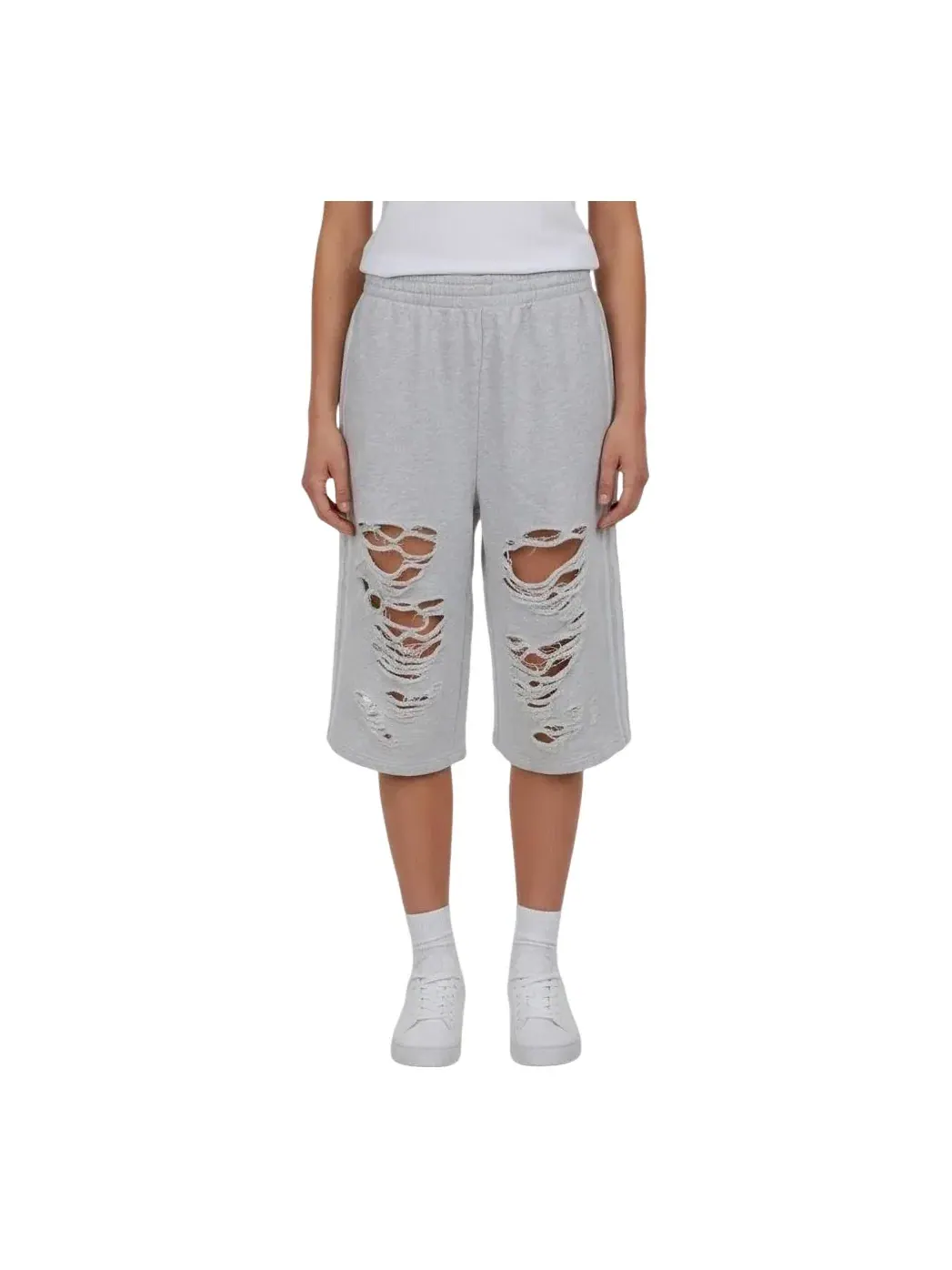 Женские шорты с принтом Knit Jorts Adidas — изображение 1 из 2, серый