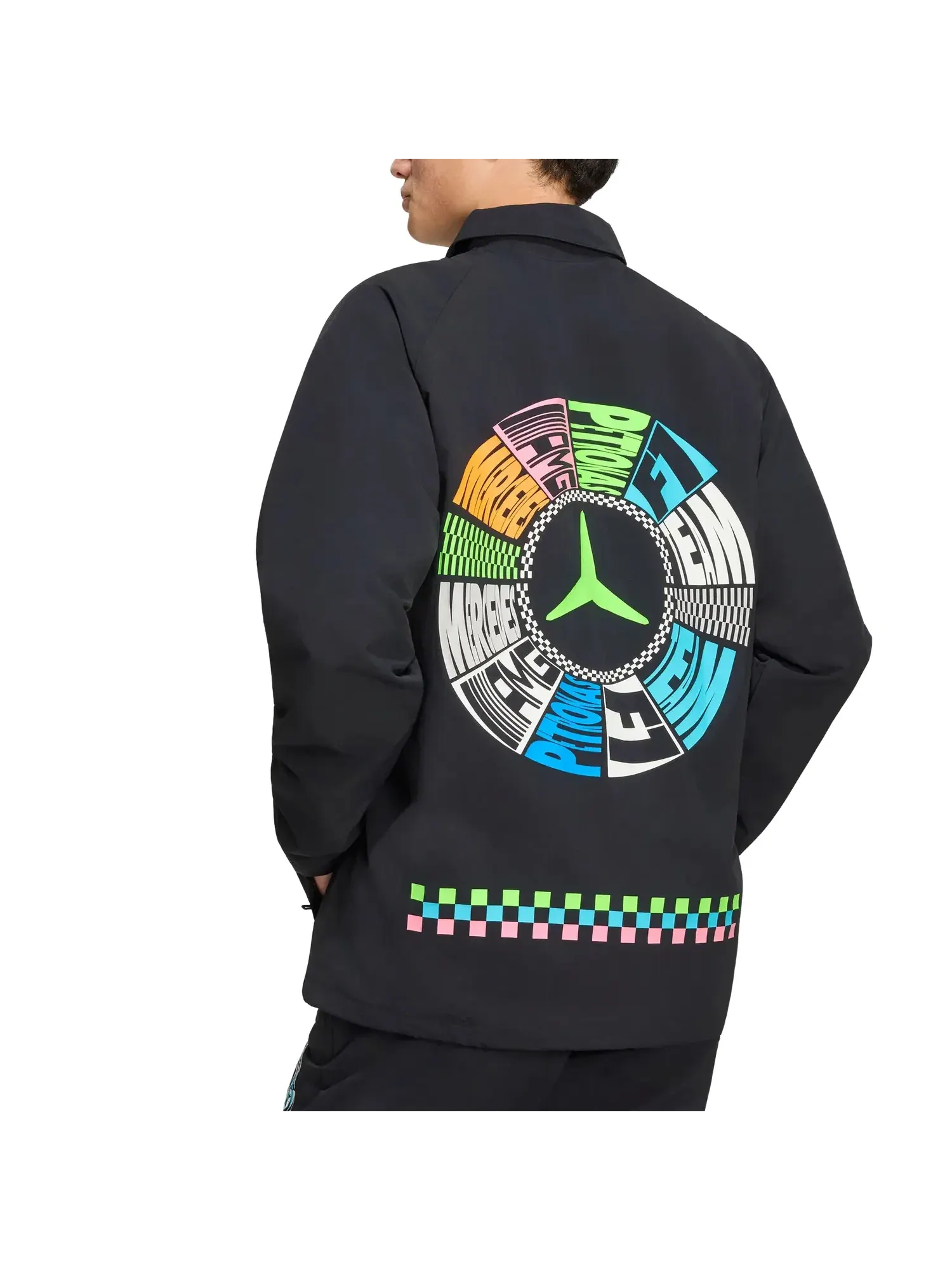 Мужская куртка Light On с принтом Adidas x Mercedes-AMG Petronas Formula 1 Team — изображение 2 из 3, черный