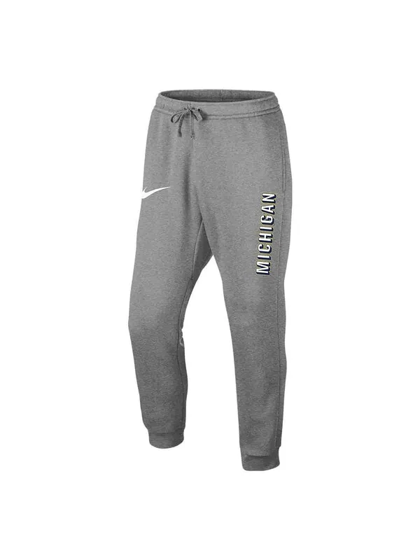Штаны michigan club флисовые брюки колледжа Nike — изображение 1 из 1, серый