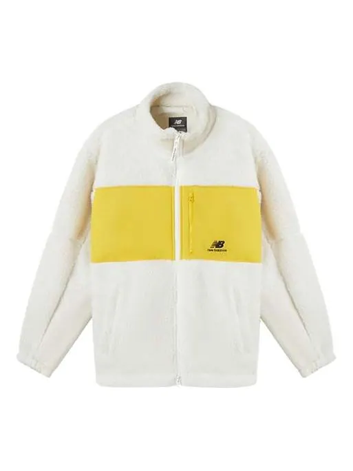 Куртка New Balance Lifestyle Cotton Warm Jacket 'White Yellow' — изображение 1 из 2, белый