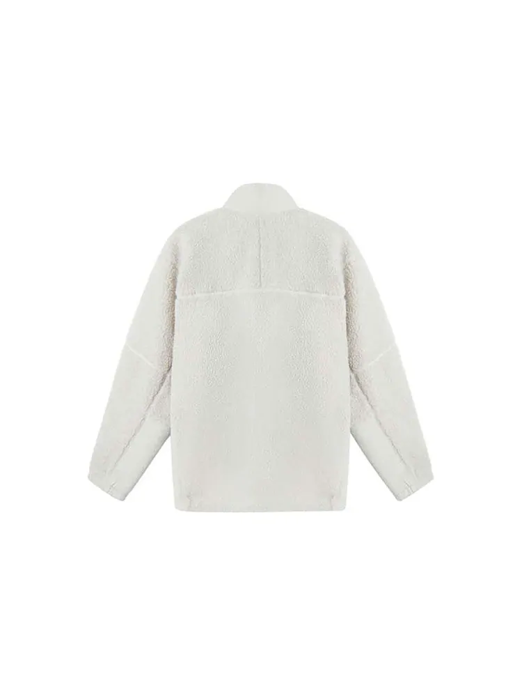 Куртка New Balance Lifestyle Cotton Warm Jacket 'White Yellow' — изображение 2 из 2, белый