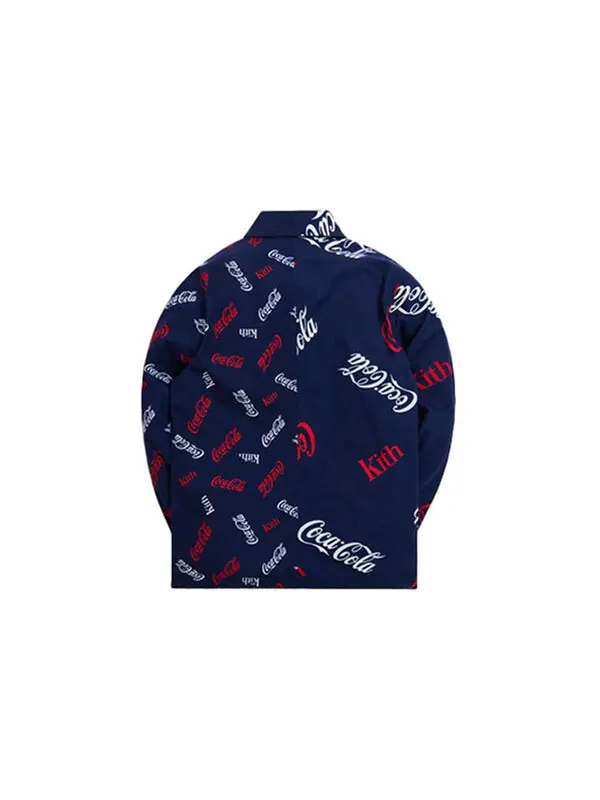Рубашка x coca-cola x mitchell & ness coke coaches jacket 'navy' Kith — изображение 2 из 2, темно-синий