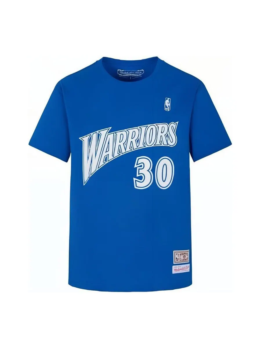 Футболка Mitchell & Ness x NBA Golden State Warriors Name Number T-shirt 'Stephen Curry 30' — изображение 1 из 1, синий