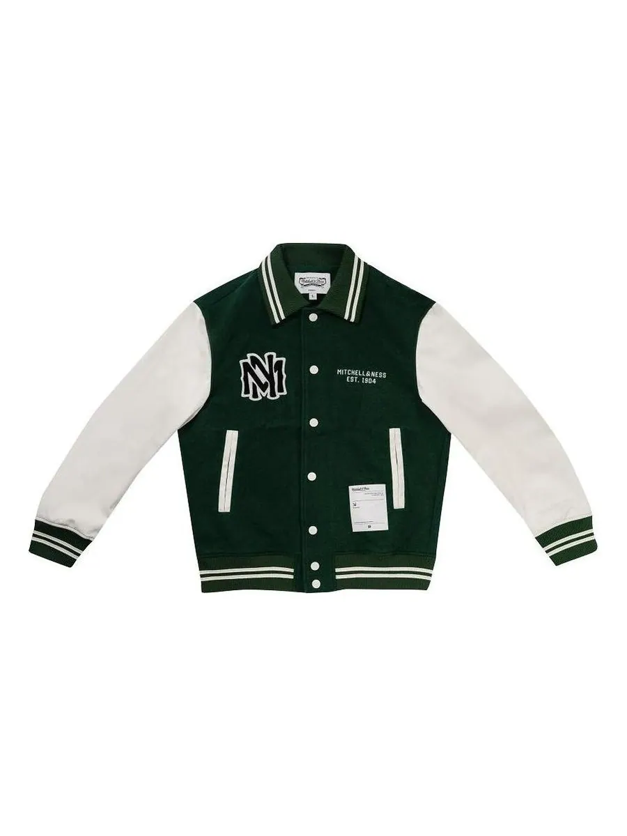 Джерси Mitchell & Ness Baseball Varsity Jacket 'Green' — изображение 1 из 2, зеленый