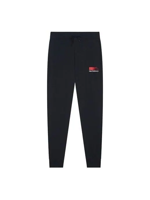 Штаны спортивные с принтом логотипа New Balance — изображение 1 из 2, черный/красный/белый