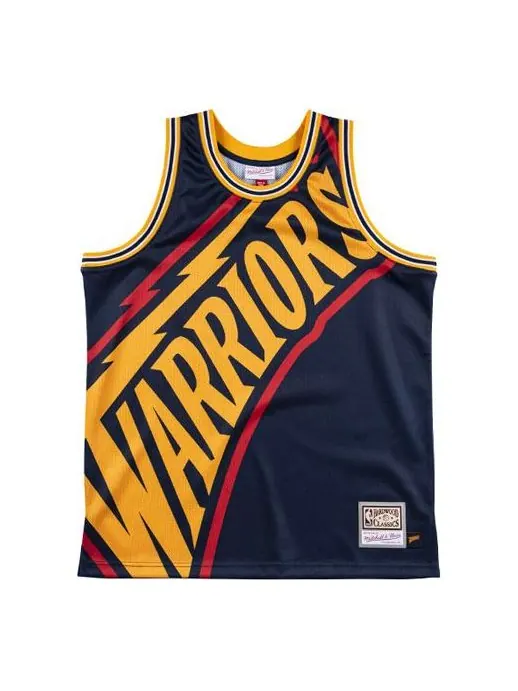 Джерси Mitchell & Ness Big Face Jersey 'Golden State Warriors' — изображение 1 из 2, темно-синий