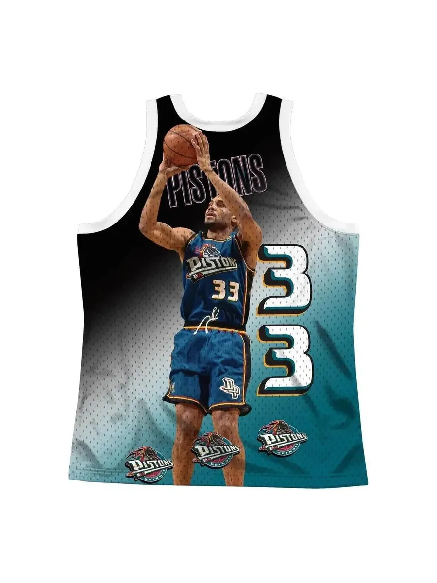 Джерси Mitchell & Ness x NBA Detroit Pistons Behind The Back Jersey 'Grant Hill 33' — изображение 2 из 2, синий