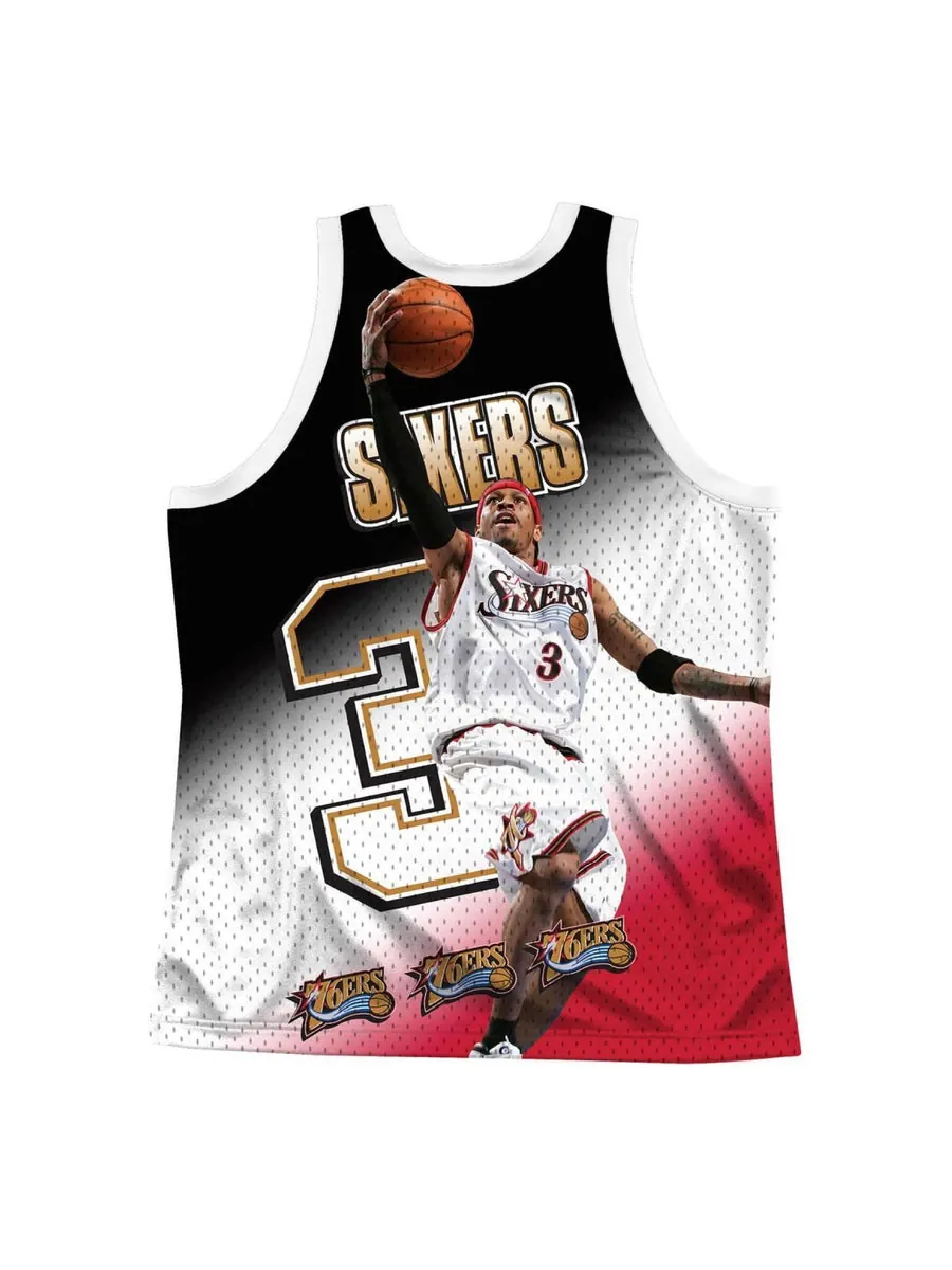 Джерси Mitchell & Ness x NBA Philadelphia 76ers Behind The Back Jersey 'Allen Iverson 3' — изображение 2 из 2, красный