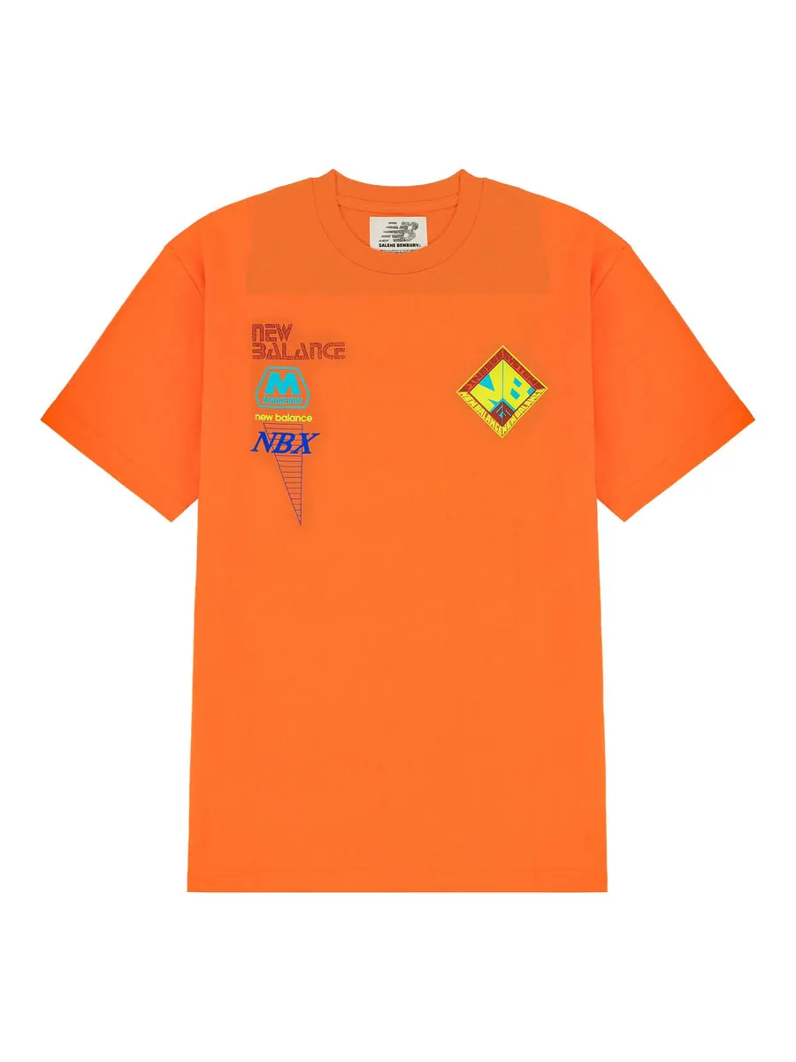 Футболка New Balance x Salehe Bembury Unisex Printing Logo Round-neck Tee Orange — изображение 1 из 7, оранжевый