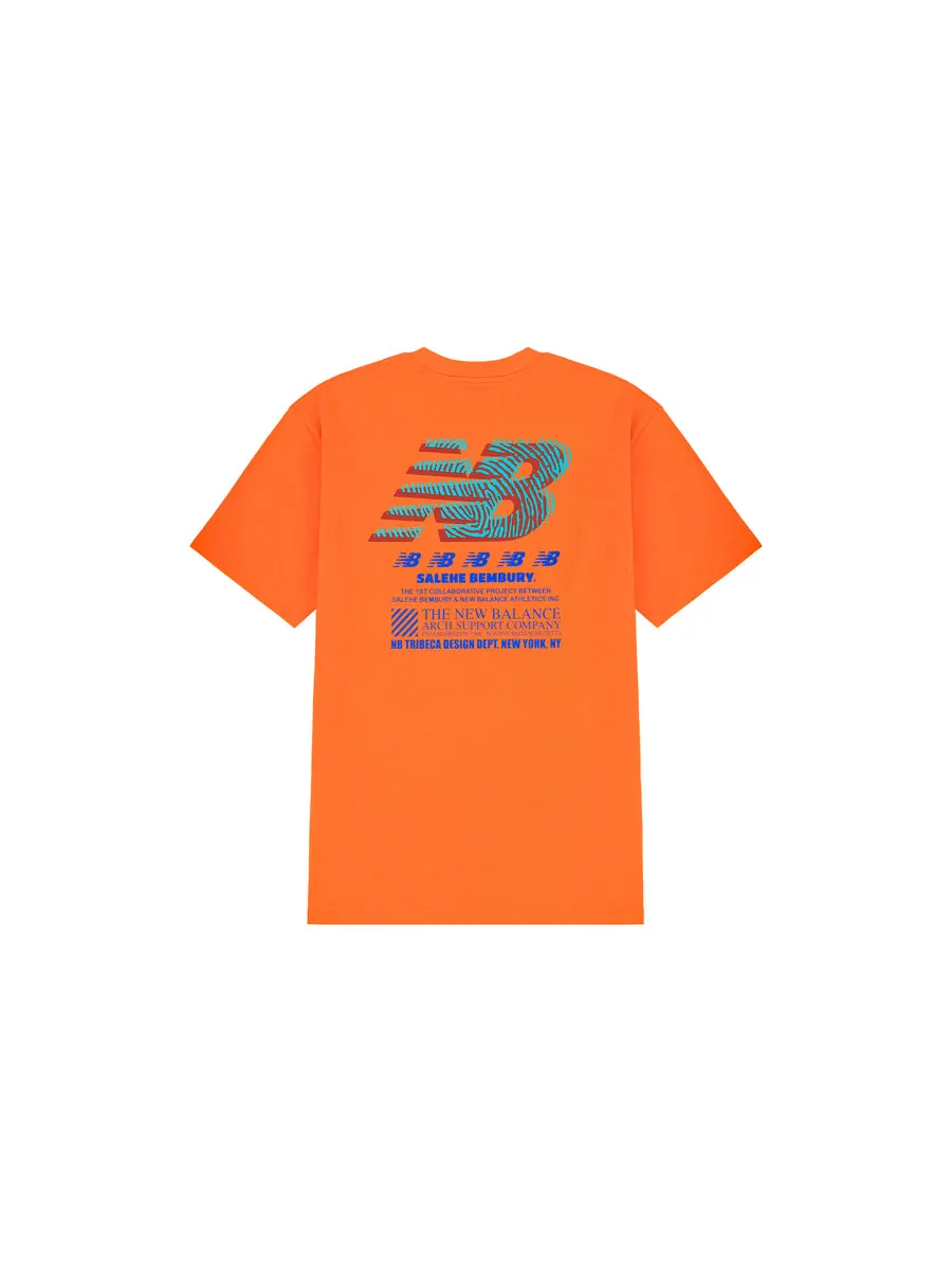 Футболка New Balance x Salehe Bembury Unisex Printing Logo Round-neck Tee Orange — изображение 2 из 7, оранжевый