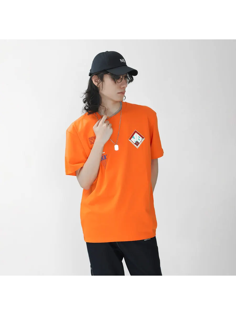 Футболка New Balance x Salehe Bembury Unisex Printing Logo Round-neck Tee Orange — изображение 5 из 7, оранжевый